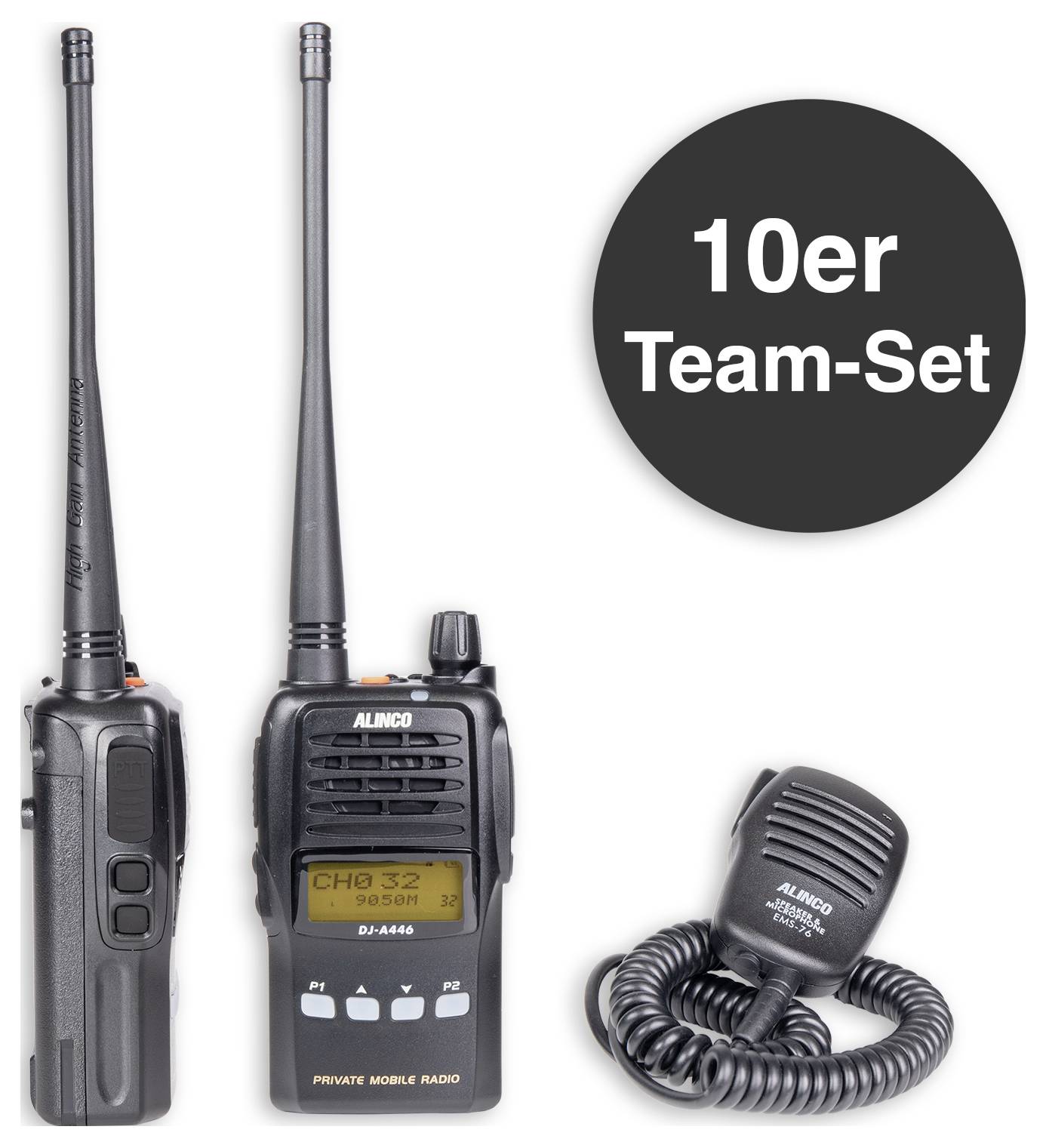 Alinco Team-Set DJ-A-446 EMS-76 150108 Talkie-walkie PMR jeu de 10