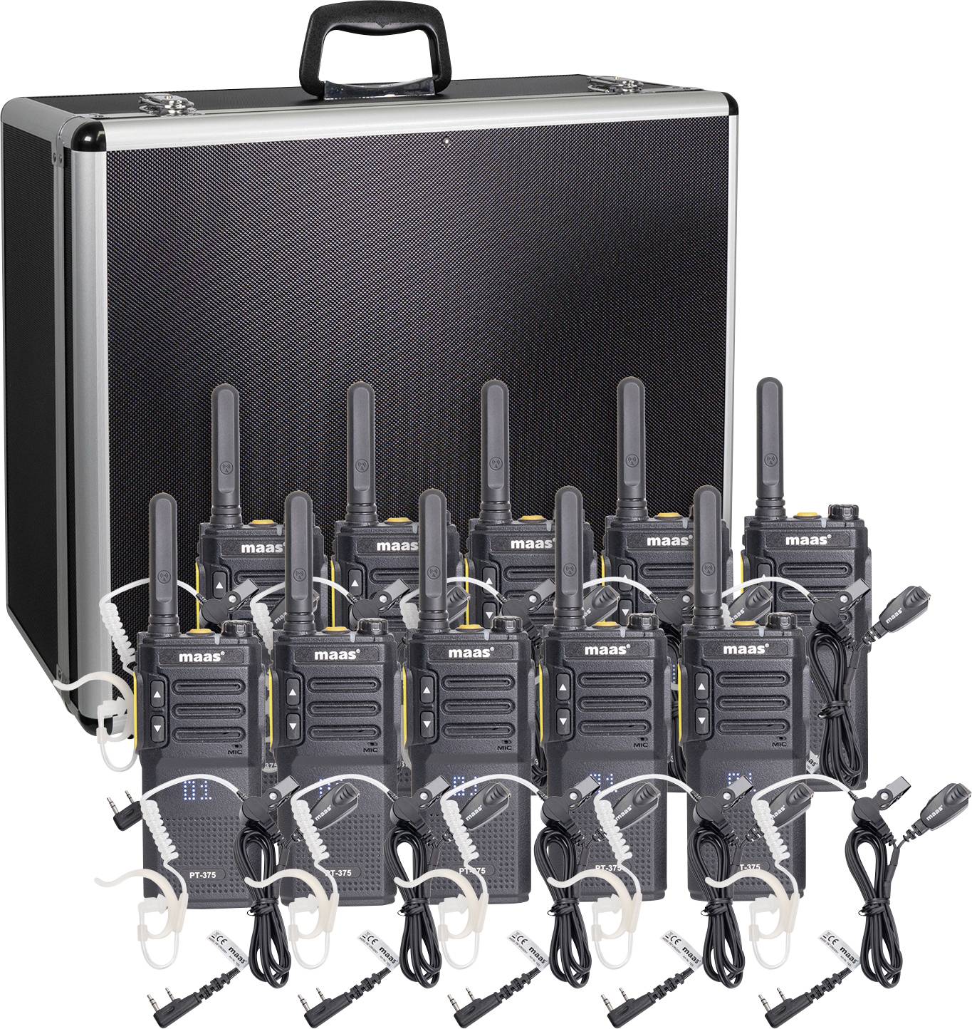 MAAS Elektronik Team-Set PT-375 KEP-24-VK 150113 Talkie-walkie PMR jeu de 10
