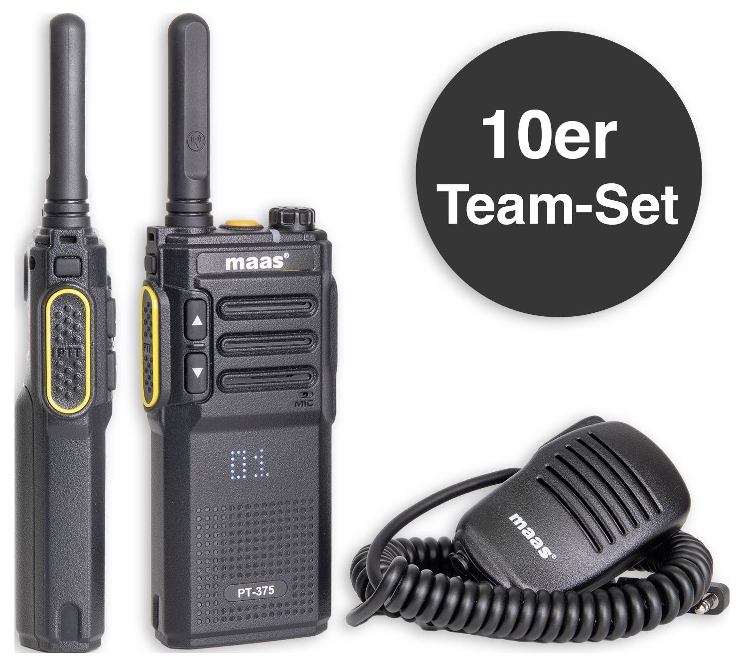 MAAS Elektronik Team-Set PT-375 KEP-360-K 150114 Talkie-walkie PMR jeu de 10