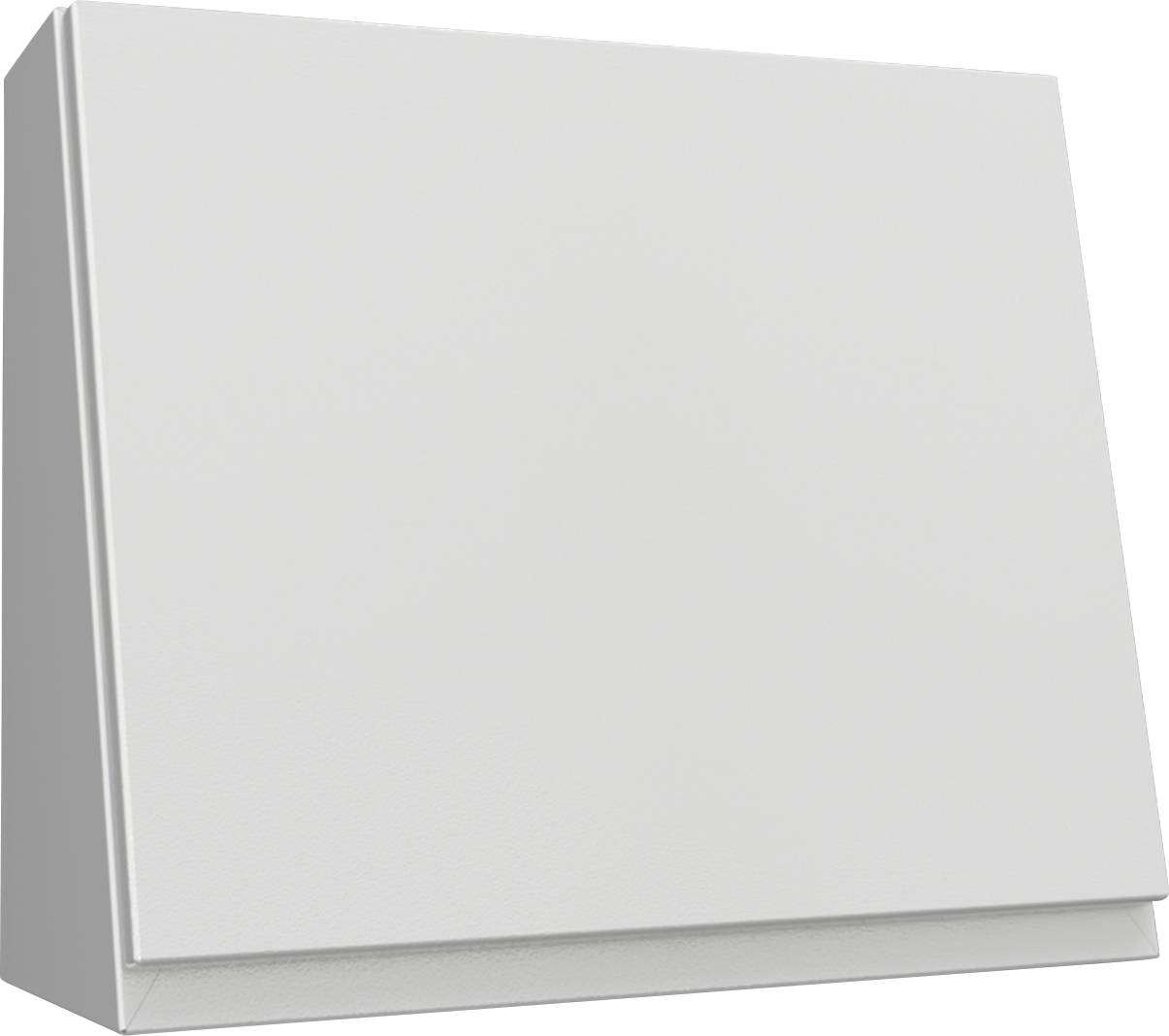 Tableau blanc triangulaire en aluminium, à surface lisse légèrement texturée, sans inscription.