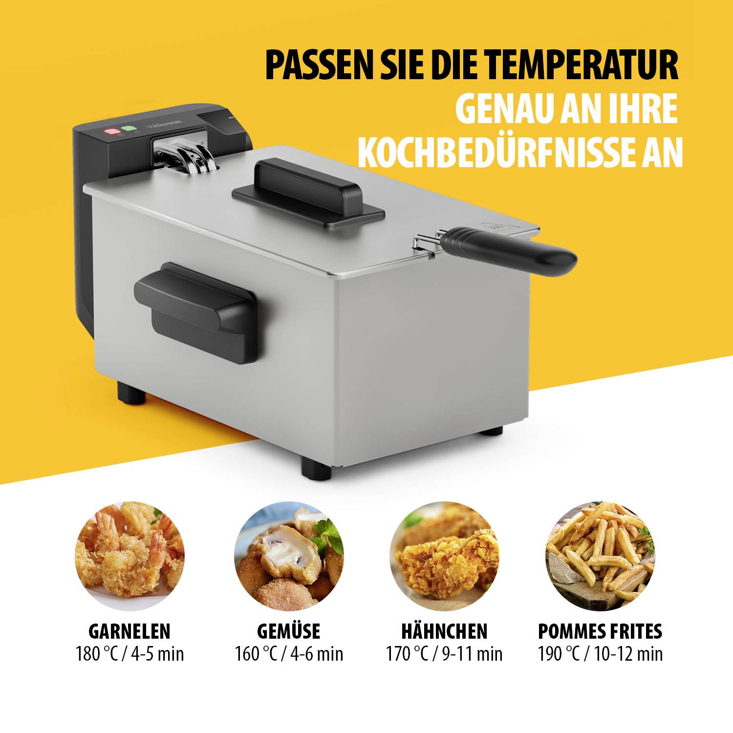 Tristar Friteuse 3 l 2000 W argent, noir