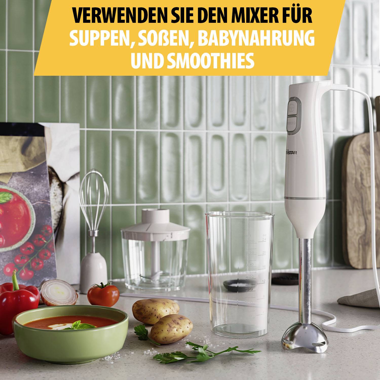 Tristar Mixeur plongeant 350 W blanc