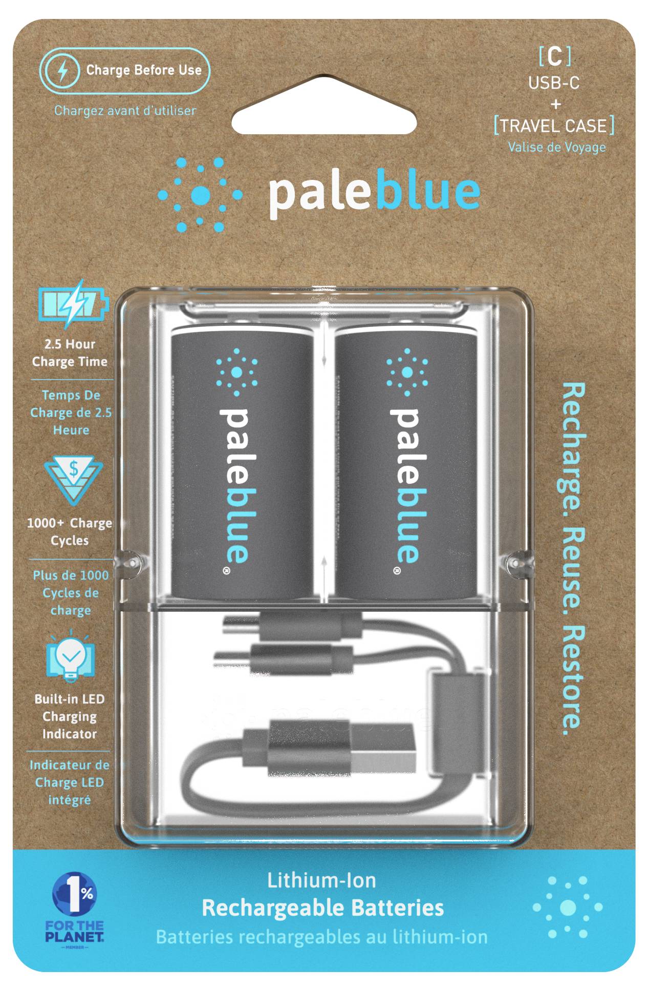 Paleblue Pile rechargeable LR14 (C) Li-Ion 3700 1.5 V 2 pc(s)