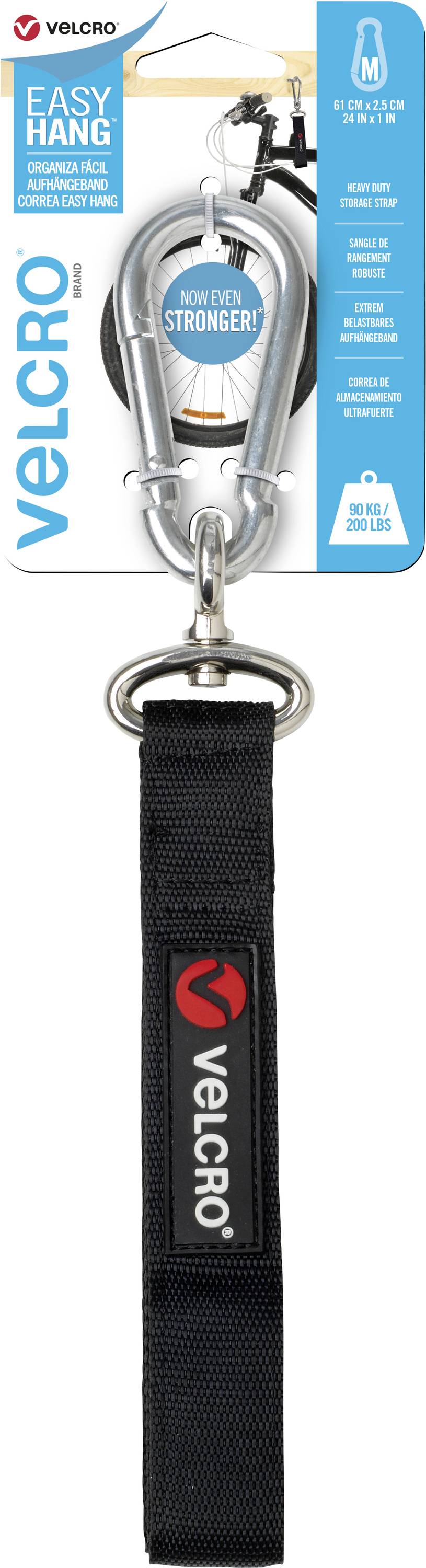 VELCRO® Ceinture auto-agrippante avec boucle extra-fort (L x l) 610 mm x 25 mm noir 1 pc(s)