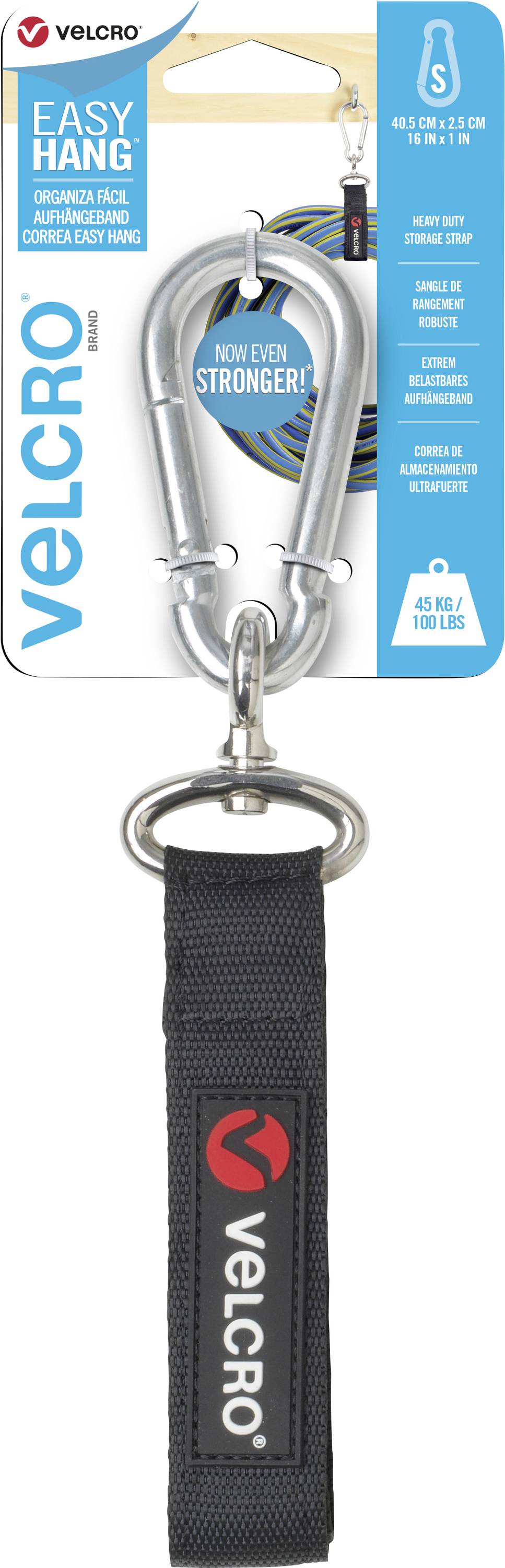 VELCRO® Ceinture auto-agrippante avec boucle extra-fort (L x l) 406 mm x 25 mm noir 1 pc(s)