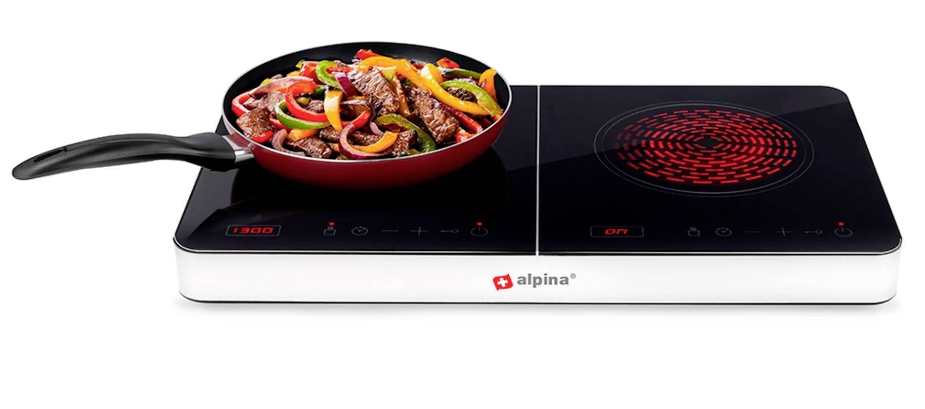 Alpina Switzerland 871125218303 Plaque à induction voyant lumineux, protection contre la surchauffe