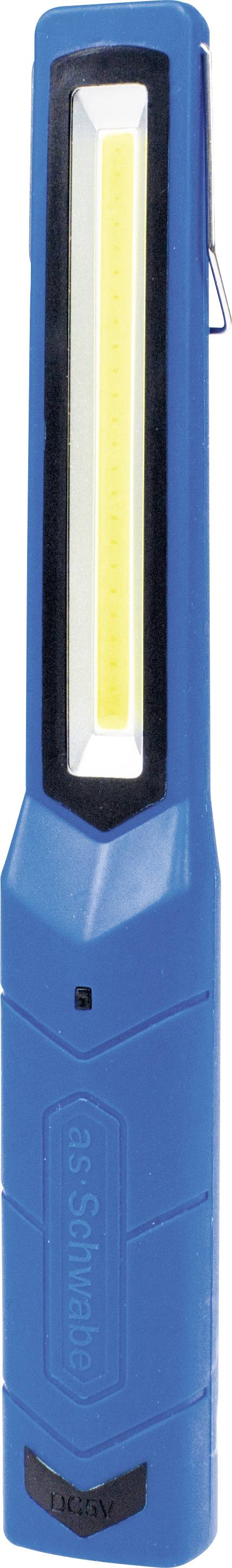 AS Schwabe 42820 Lampe LED sans fil 2 W, 200 lumens - 6000 K lumière du jour - lampe d'inspection avec aimant et crochet pour