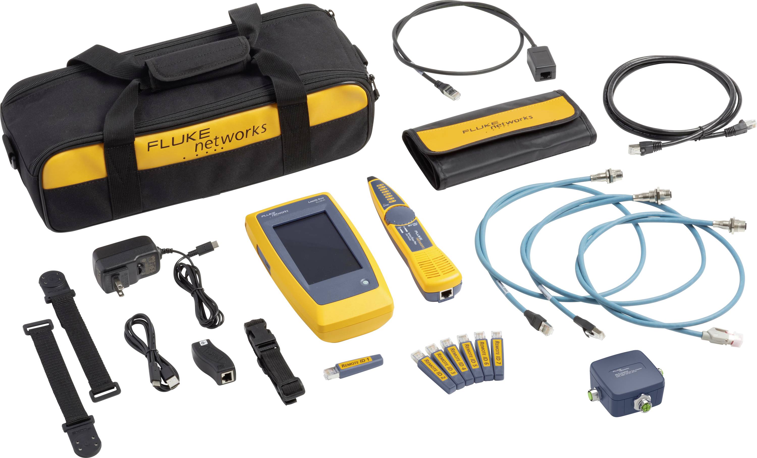 Fluke Networks LIQ-DUO-IE-KIT-H6-EU Testeur de câble, réseau et WiFi Ethernet industriel Adapté pour (spécifications réseau