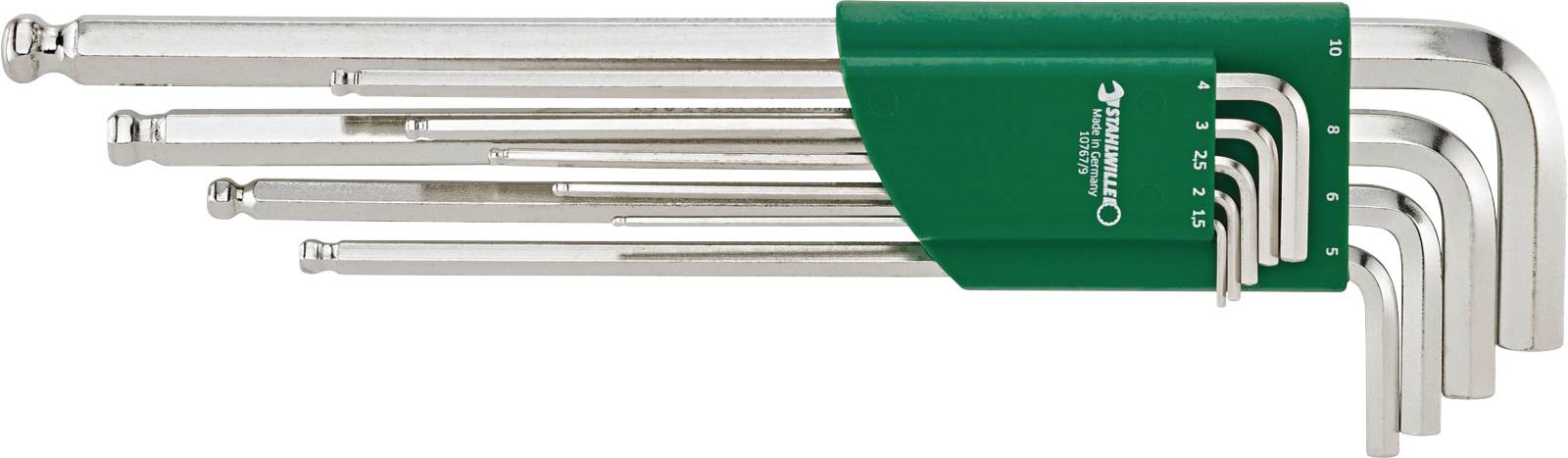 Stahlwille 10767/9 SATZ KUGELKOPF-WINKELSCHRAUBENDREHER SECHSKANT 9TLG. Clé mâle coudée