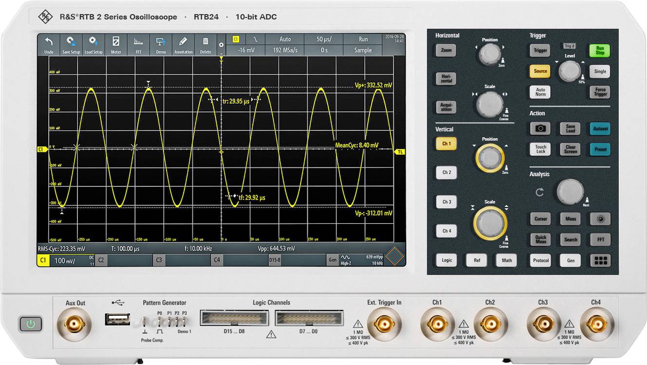 Oscilloscope numérique Rohde & Schwarz R&S®RTB24-70 70 MHz 20 Mpts 10 bits