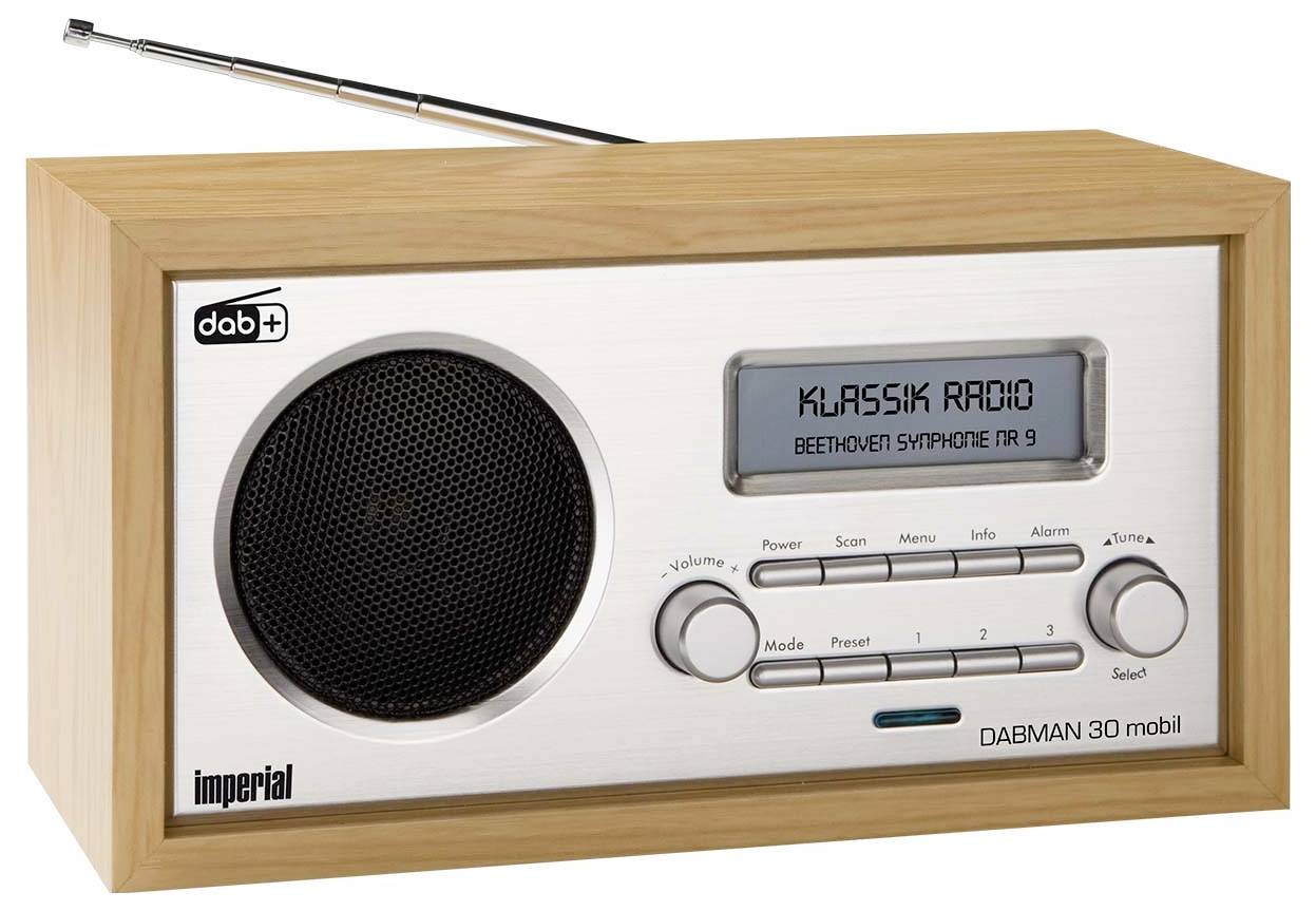 Imperial DABMAN 30 Mobiles DAB+ / FM-Radio Holz Radio sans fil