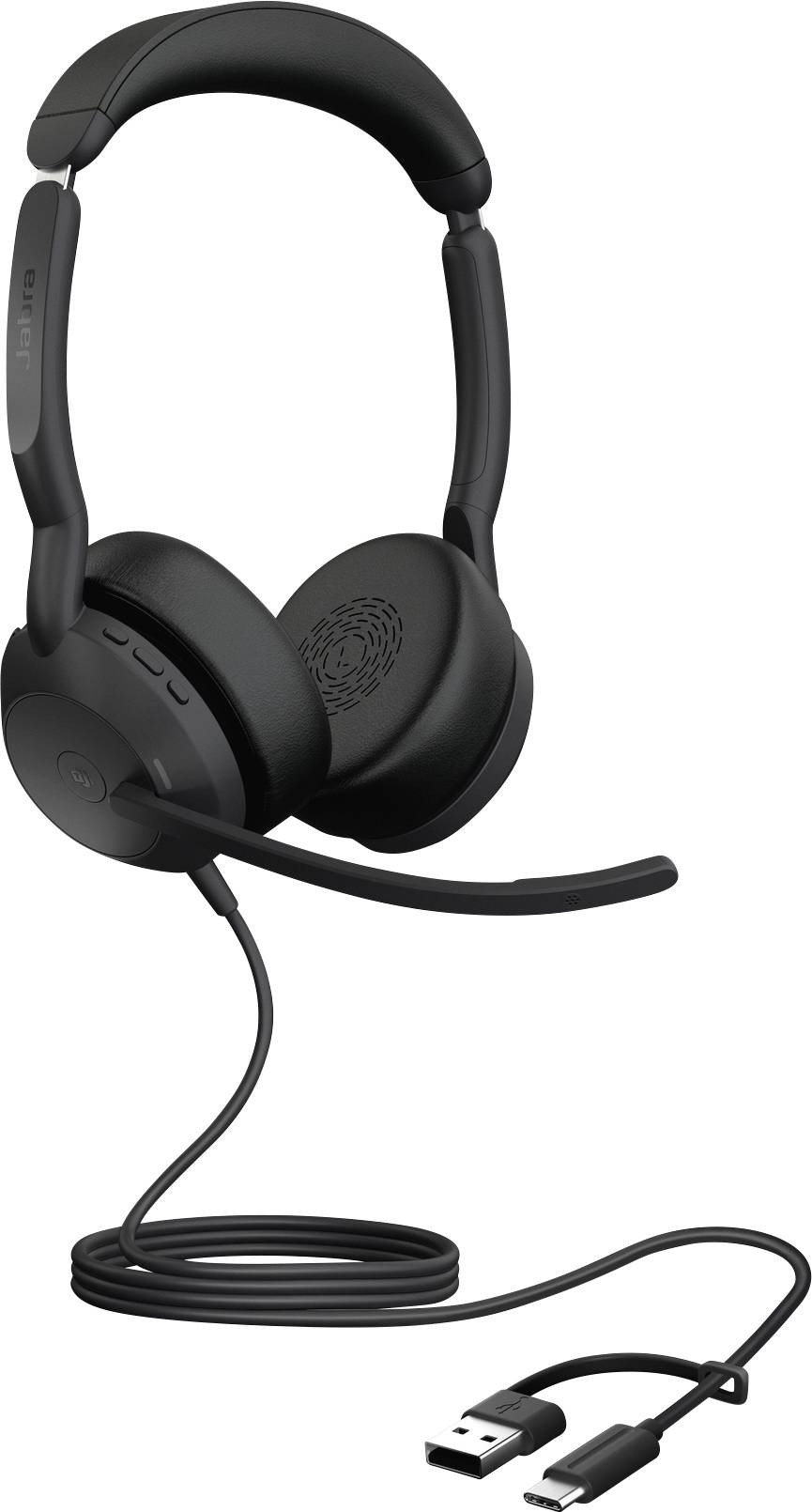 Jabra Evolve2 75 Micro-casque supra-auriculaire Bluetooth, filaire noir affichage de la charge de la batterie, mise en sourdine