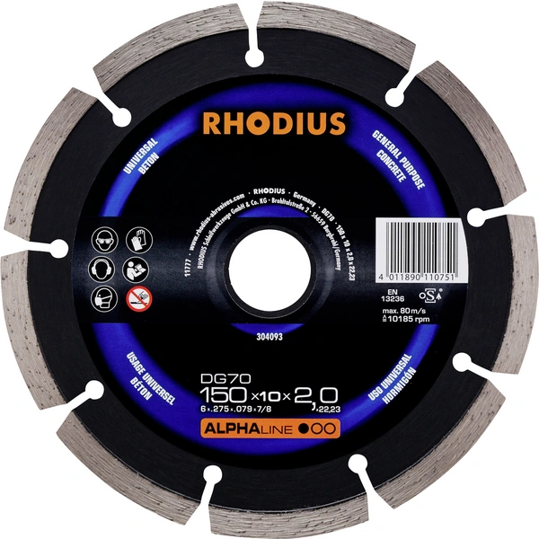 Rhodius 304093 Disque à tronçonner diamanté 150 mm 1 pc(s) Béton Rhodius 304093 Disque à tronçonner diamanté 150 mm 1 pc(s) Béton