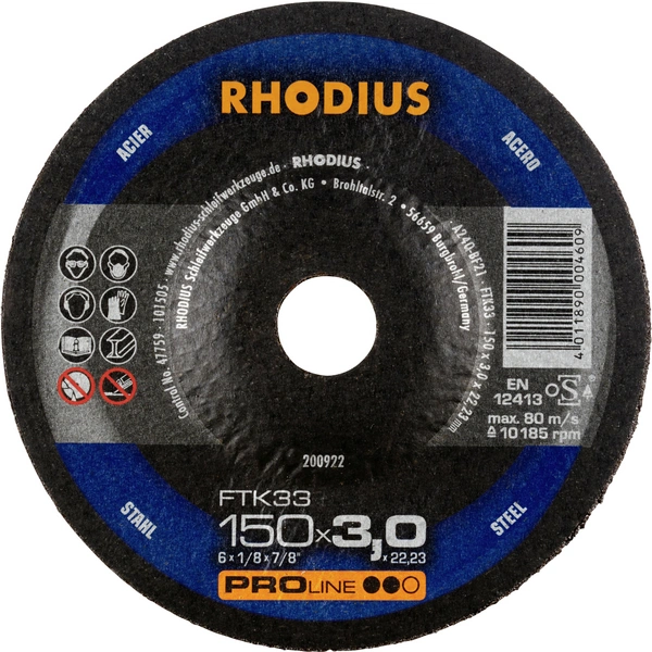 Rhodius 200922 Disque à tronçonner 150 mm acier Rhodius 200922 Disque à tronçonner 150 mm acier