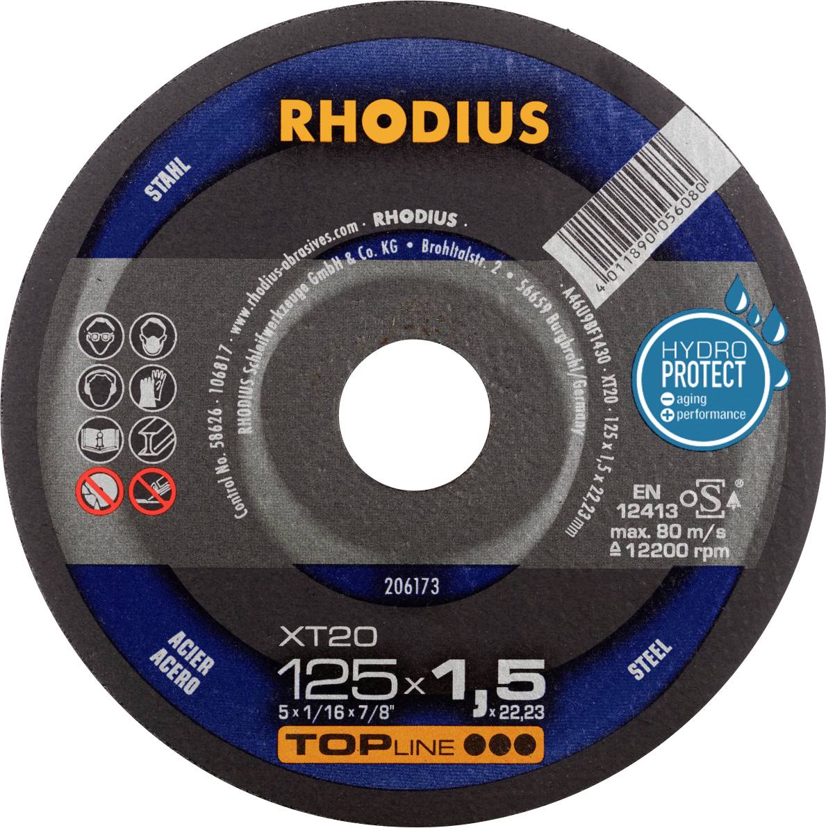 Rhodius 206173 Disque à tronçonner 125 mm acier
