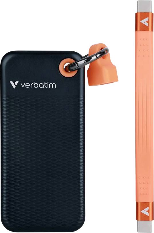 Verbatim Pocket 2 TB Disque dur externe SSD USB-C® (USB 3.2 Gen 2) noir, orange 32197
