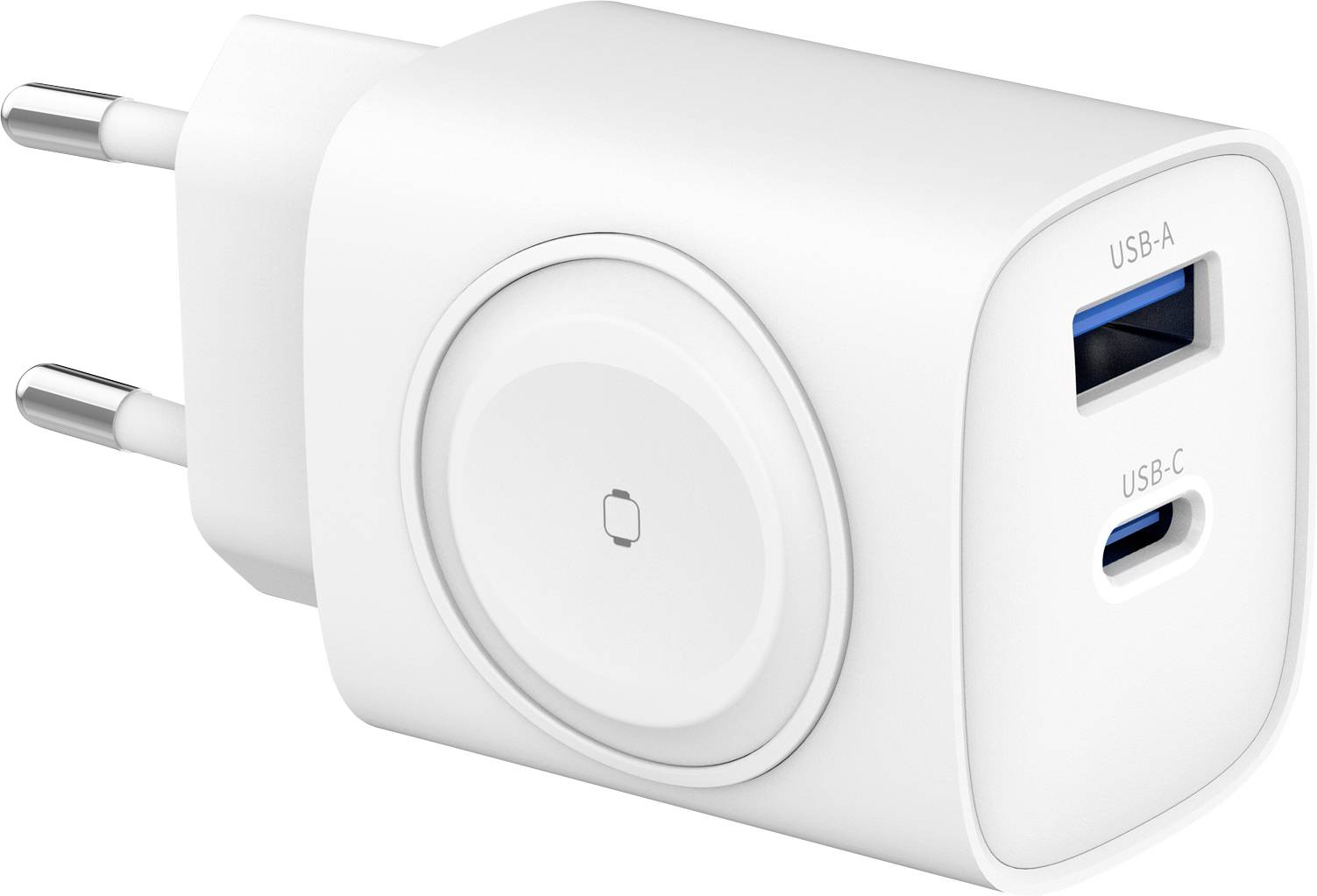 Eaxus Ladestation 3in1 Station de charge USB 1x USB-A, 1x USB-C®, 1x Apple MagSafe blanc intérieure