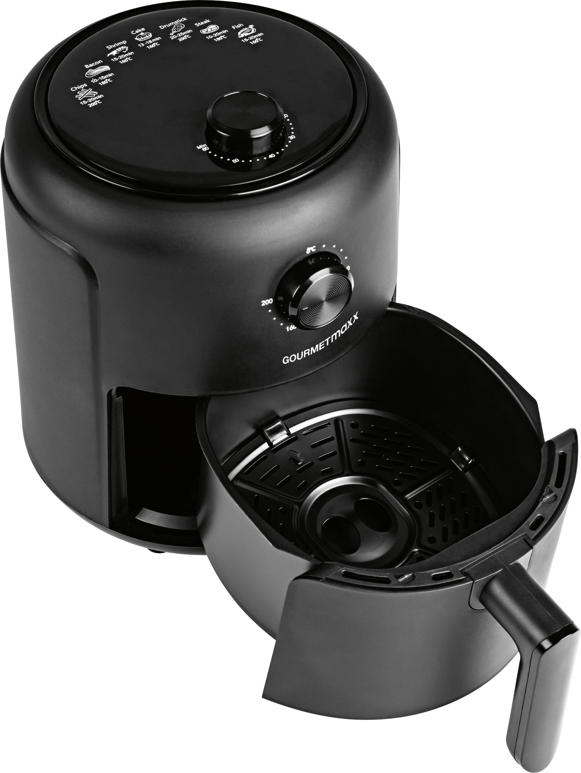 GourmetMaxx Heißluft-Fritteuse Mechanisch 2,3l Friteuse à air chaud 1000 W noir