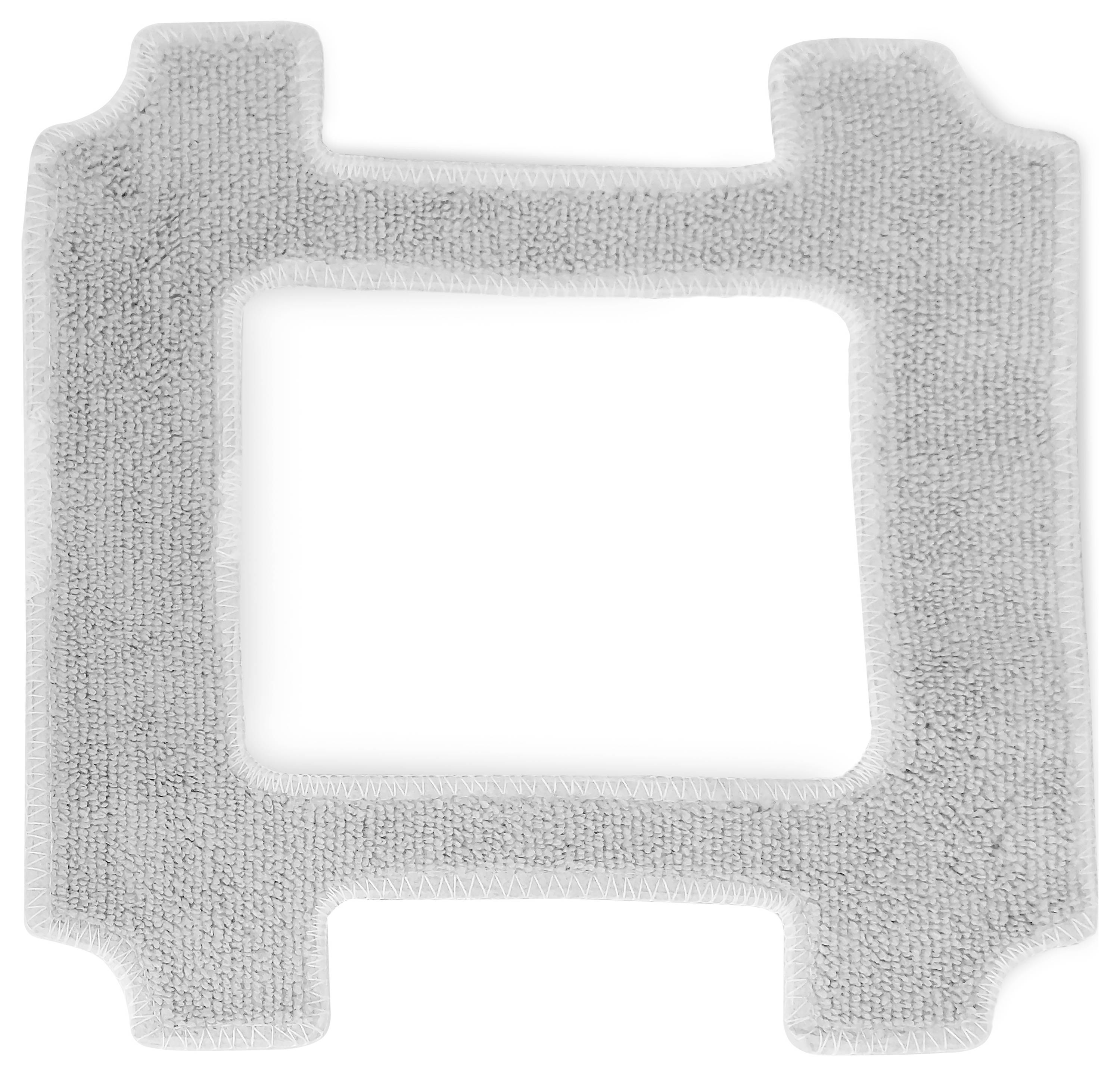 Chiffon gris, carré, avec une découpe au centre, adapté à un appareil de nettoyage.
