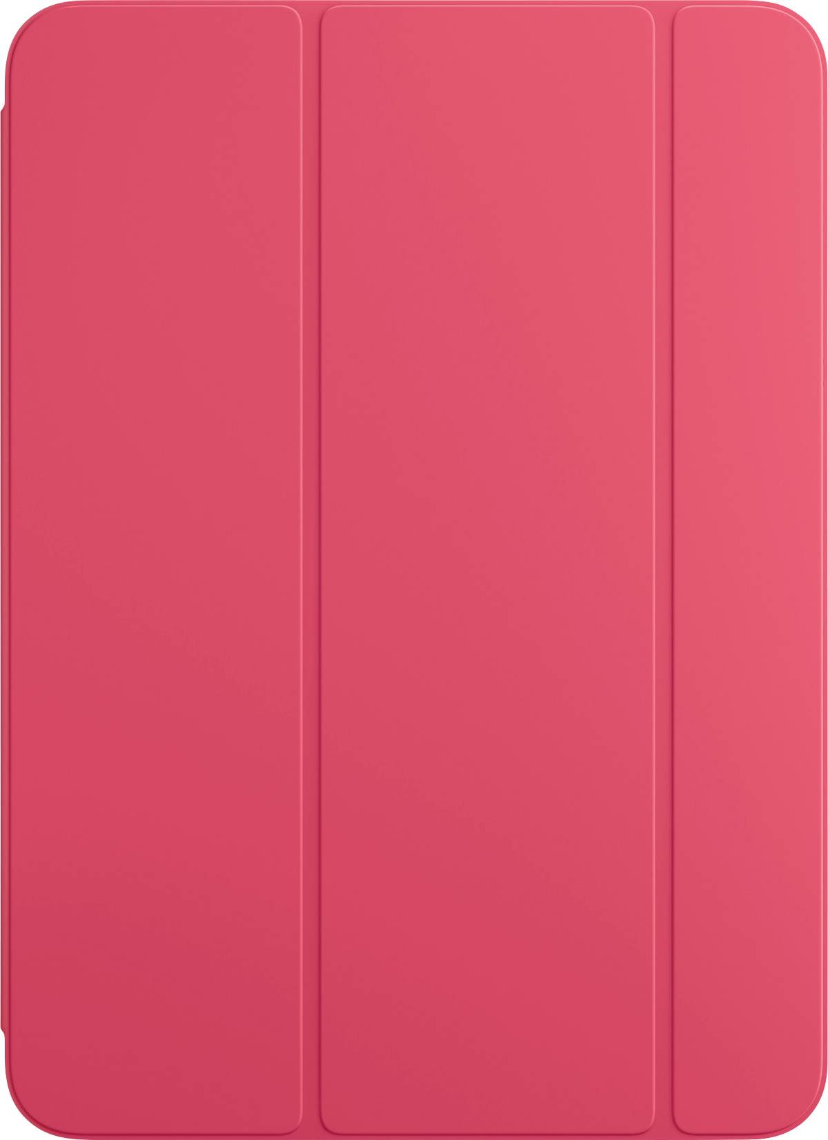Étui de protection rouge pour tablette, montrant la face avant en position fermée.