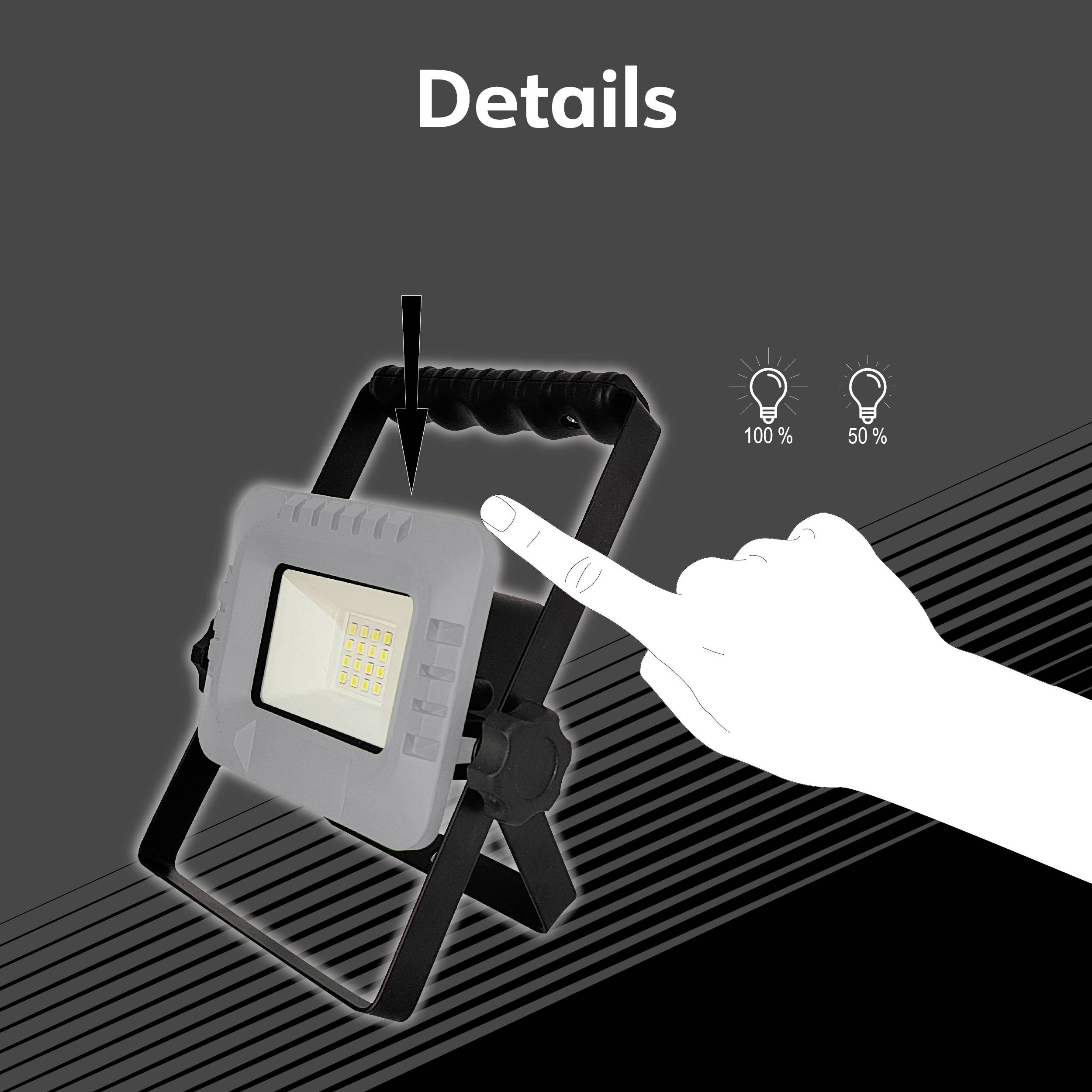 Müller-Licht Reno Projecteur de chantier à LED 10 W 600 lm blanc neutre 21600067