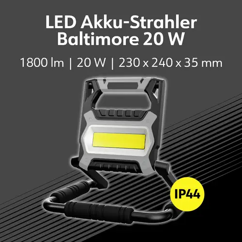 Müller-Licht Baltimore Projecteur de chantier à LED 20 W 1400 lm blanc froid 21600034 Müller-Licht Baltimore Projecteur de chantier à LED 20 W 1400 lm blanc froid 21600034