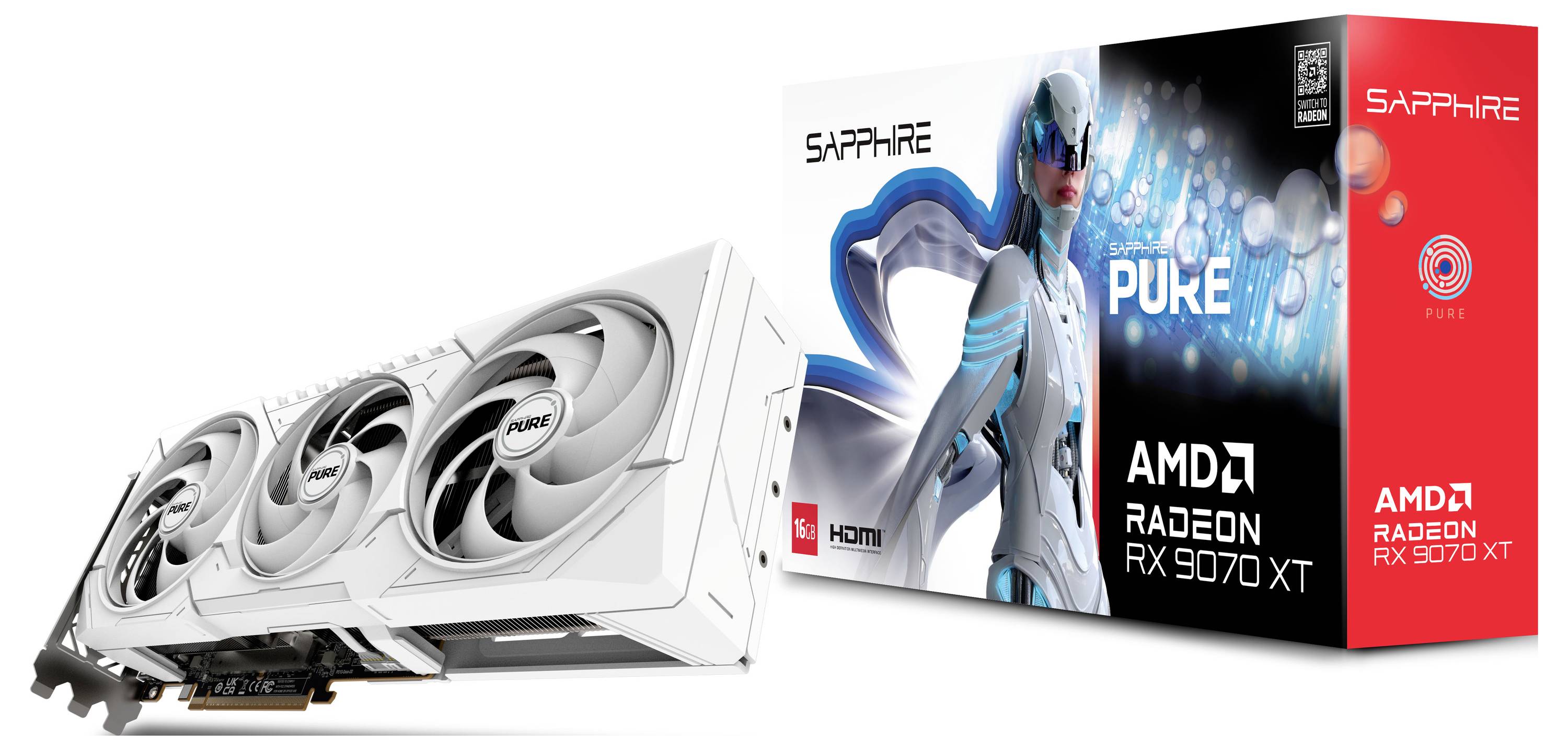 Sapphire Carte graphique AMD Radeon RX 9070XT RX9070XT GAMING OC 16 16 Mo GDDR6-RAM PCIe x16 PCIe 5.0 x16