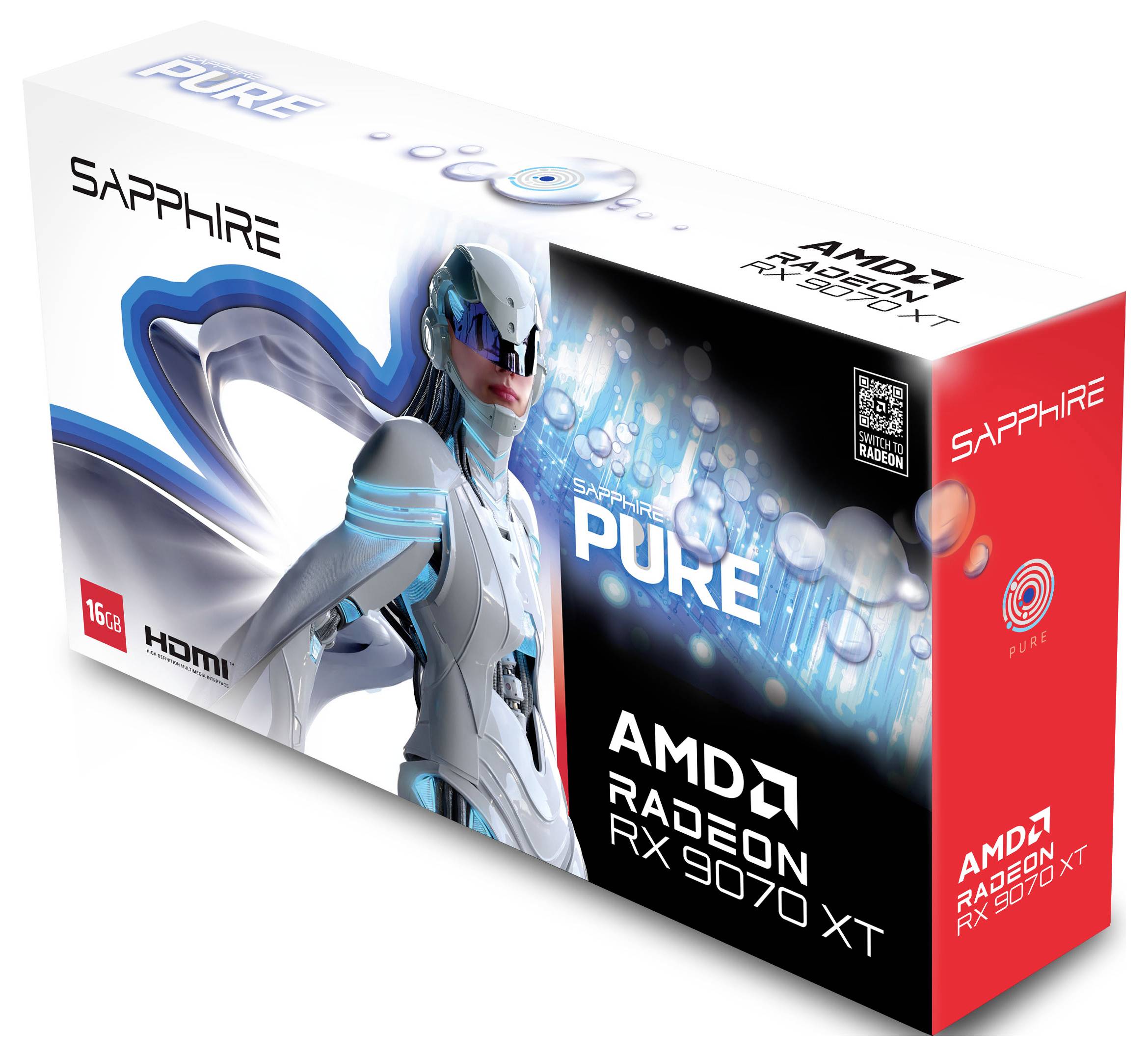 Sapphire Carte graphique AMD Radeon RX 9070XT RX9070XT GAMING OC 16 16 Mo GDDR6-RAM PCIe x16 PCIe 5.0 x16