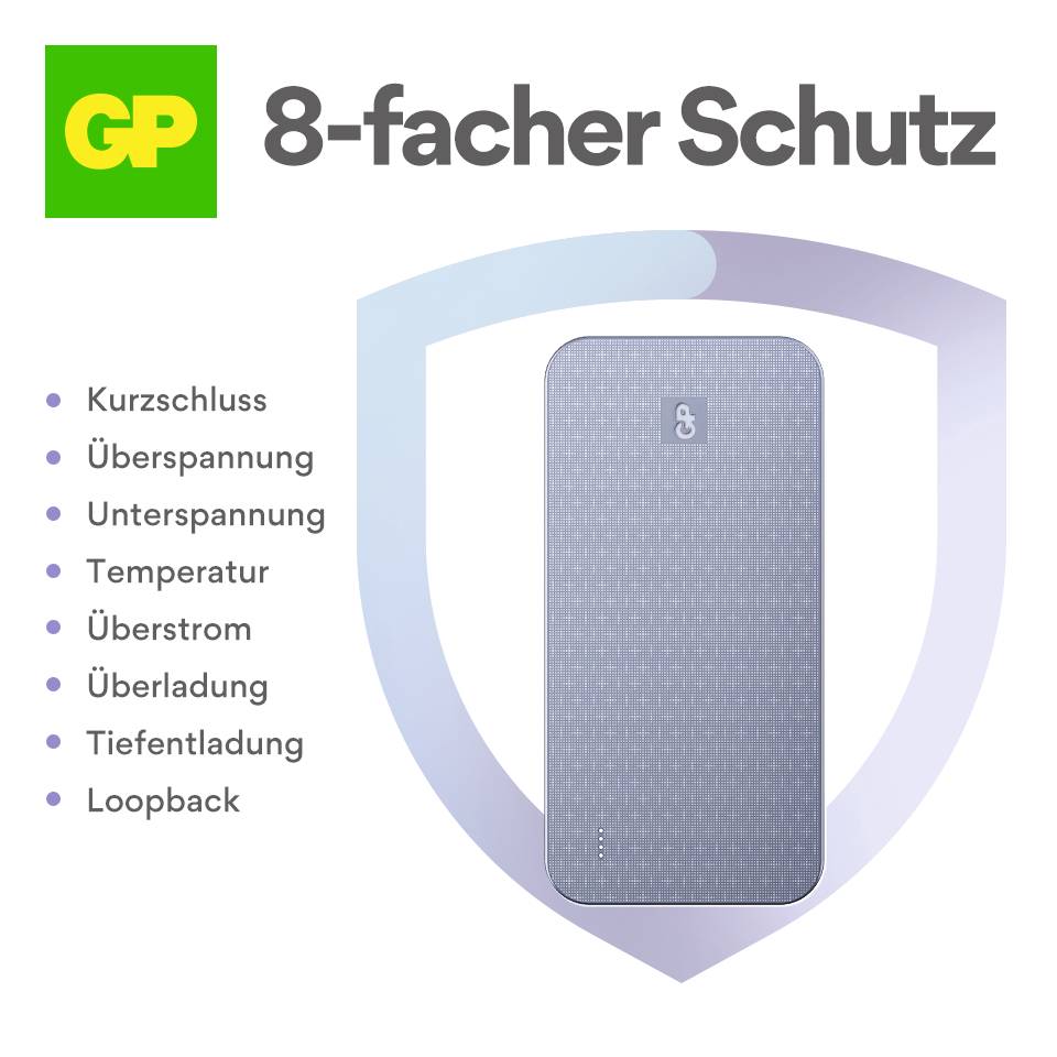 GP B+ Powerbank (batterie supplémentaire) 10000 mAh LiPo USB-A, USB-C® gris