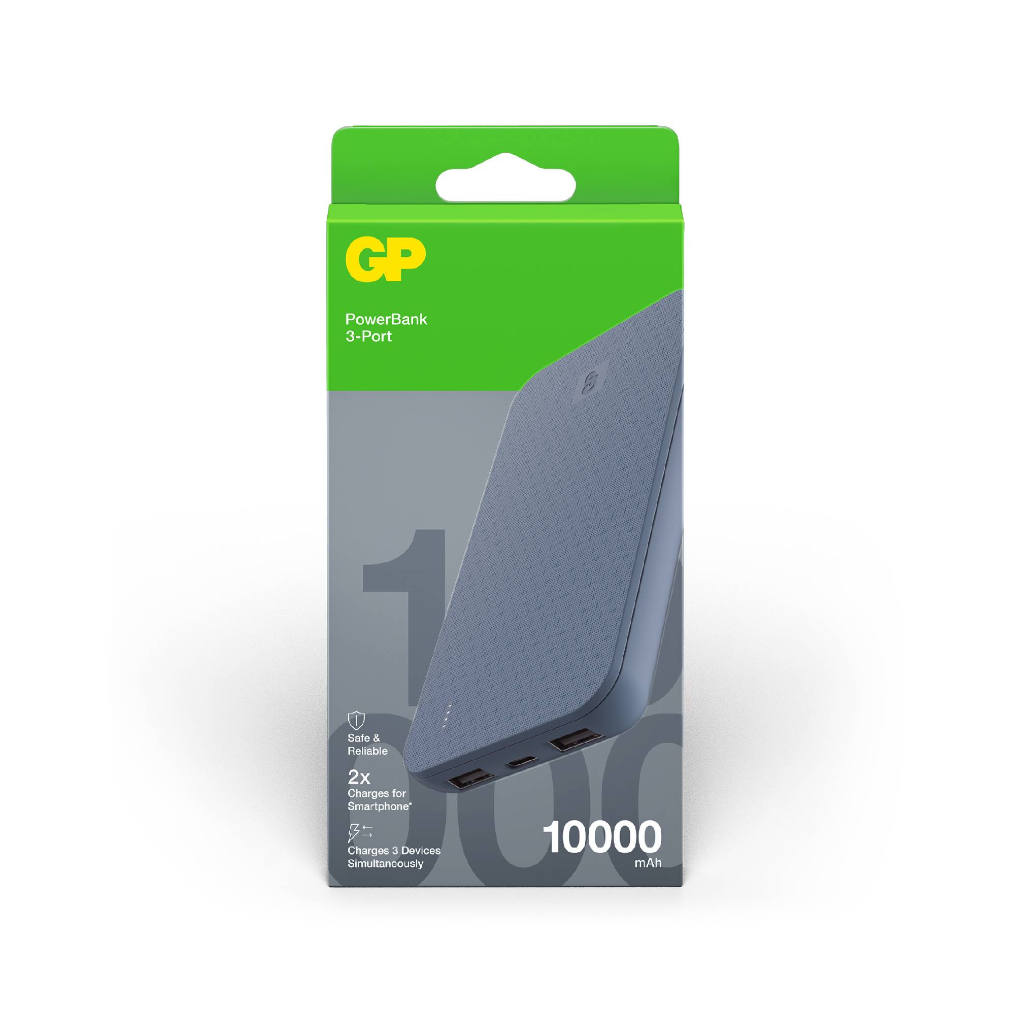 GP B+ Powerbank (batterie supplémentaire) 10000 mAh LiPo USB-A, USB-C® gris
