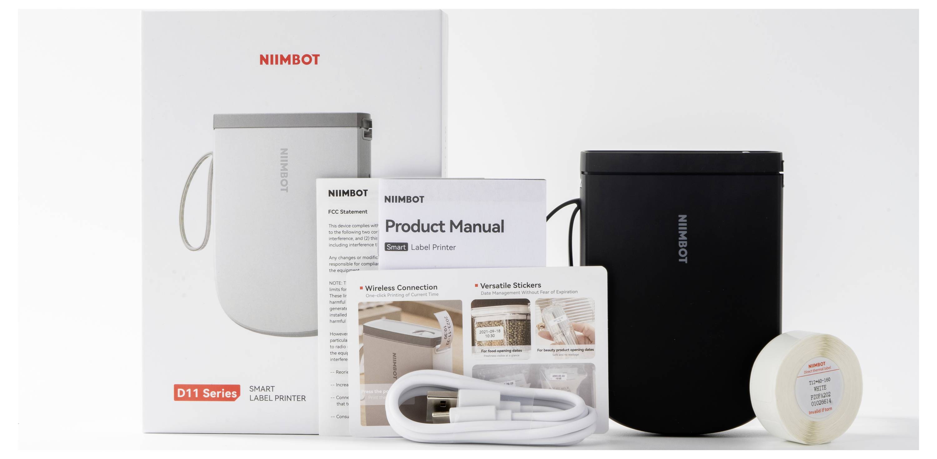 NIIMBOT Etikettendrucker D11_H Portable thermal label printer Imprimante d'étiquettes thermique directe 300 x 300 dpi Largeur des