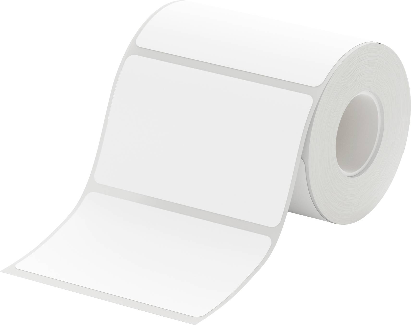 Rouleau d'étiquettes blanches rectangulaires. Idéal pour l'étiquetage des objets ; surface lisse, adhésif repositionnable.