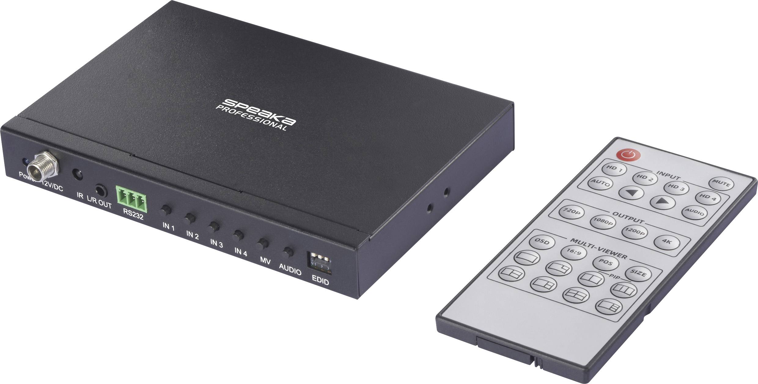 SpeaKa Professional SP-HDS-QMV200 4 ports HDMI Quad Multi-Viewer avec fonction Image dans l'image 3480 x 2160 pixels