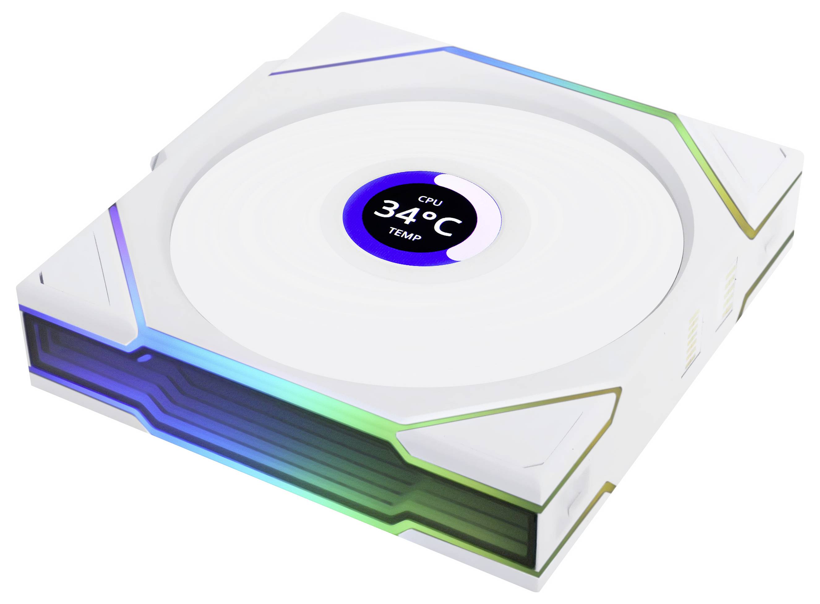 Lian Li Lian Li UNI FAN TL Wireless LCD Lüfter, ARGB, PWM - Reverse Blade, 120 mm, weiß Ventilateur pour PC blanc (l x H x P) 120