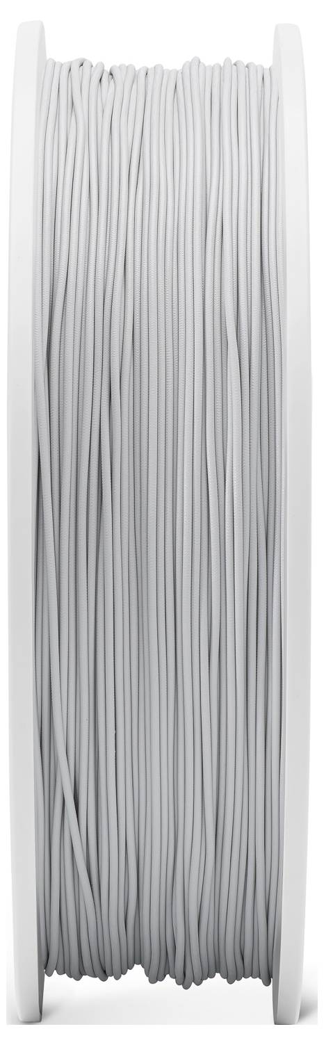 Une bobine blanche avec du fil plastique blanc enroulé, probablement destinée à être utilisée dans les imprimantes 3D.