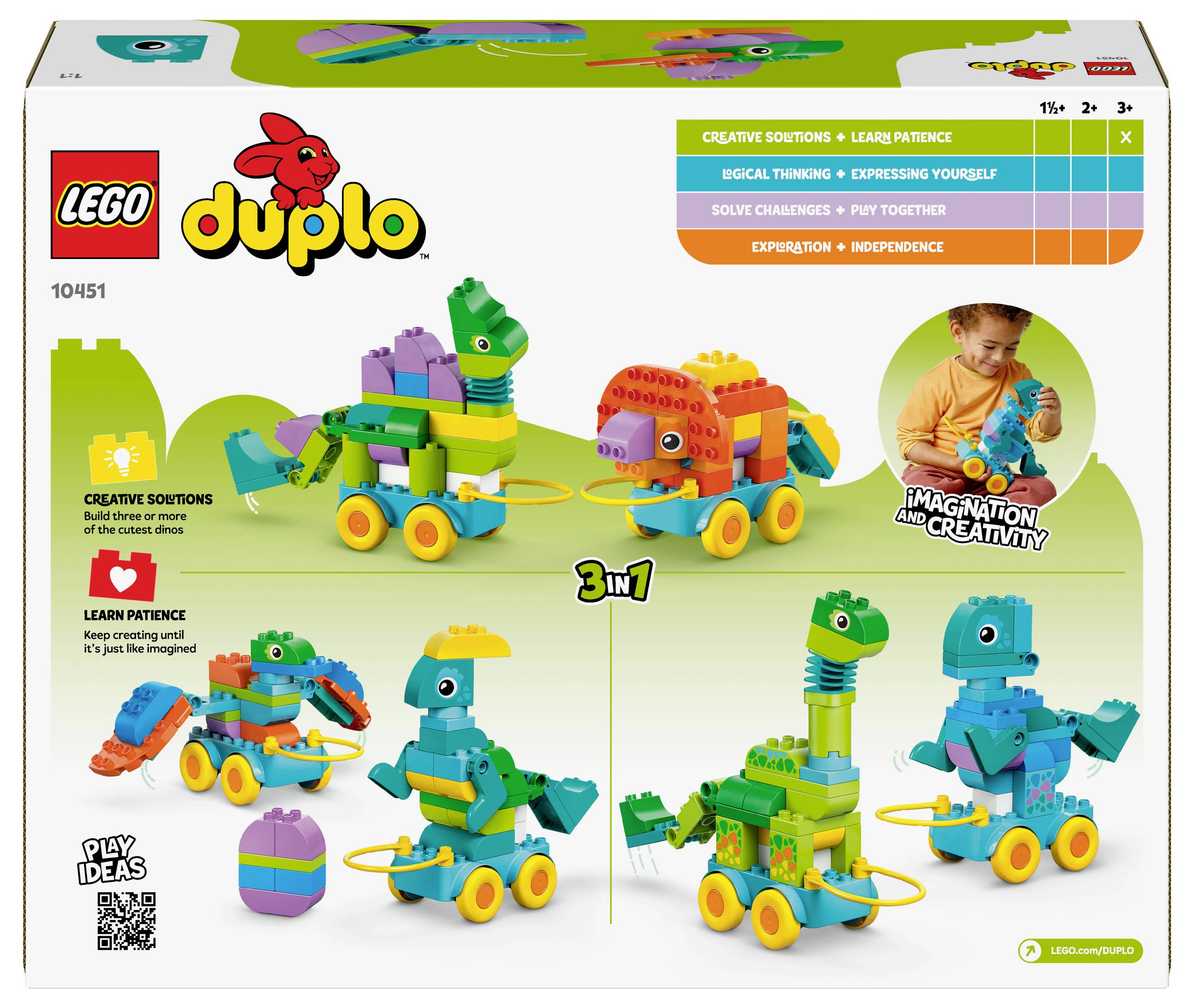 10451 LEGO® DUPLO® SET de 3 en 1 pour les Dinos sur roues