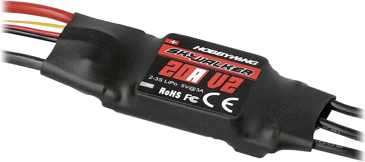 Hobbywing Skywalker V2 20A Régulateur brushless pour avion Charge admissible (max.): 40 A