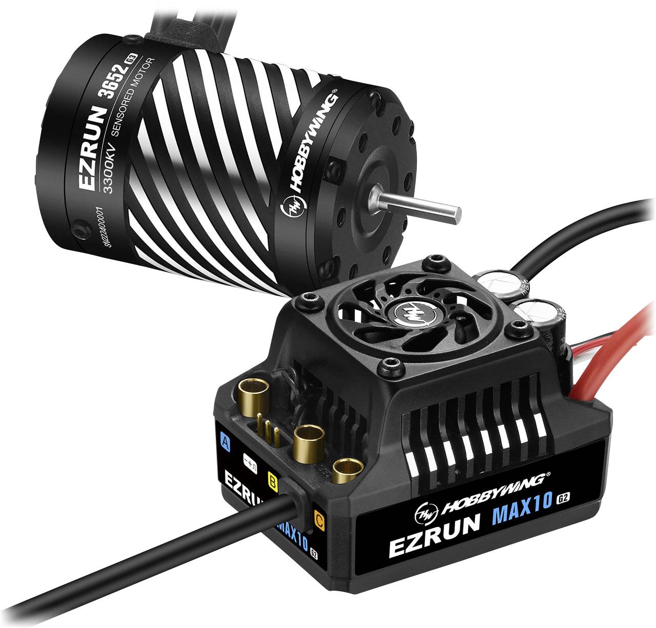 Hobbywing Ezrun MAX10 G2 80A Combo mit 3652SD-3300kV 38020346 Kit moteur pour modèle réduit de voiture brushless 1:10