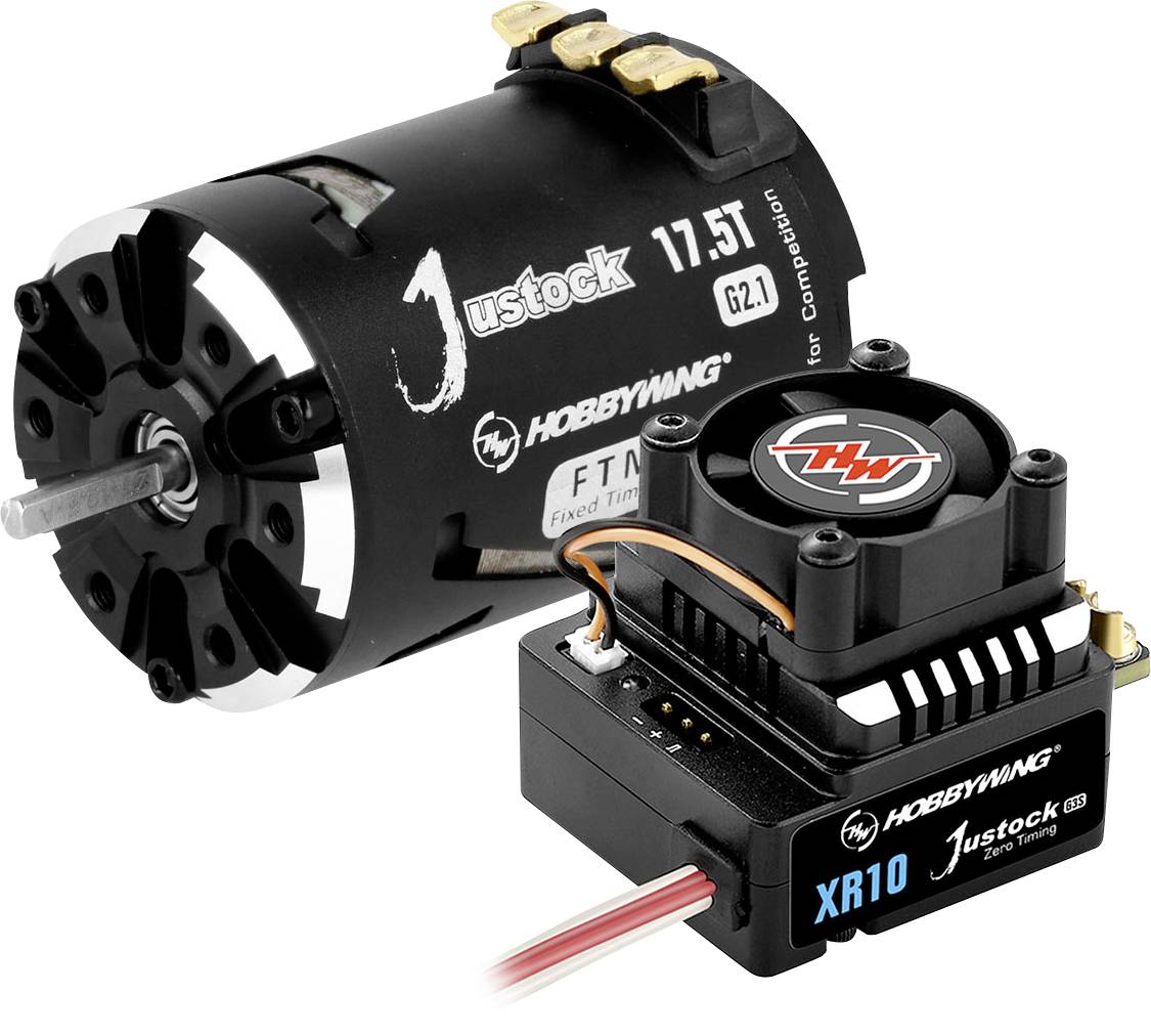 Hobbywing Xerun Justock Combo G3S mit 17.5 Turn 38020372 Tours: 17.5 Kit moteur pour modèle réduit de voiture brushless 1:10, 1:12