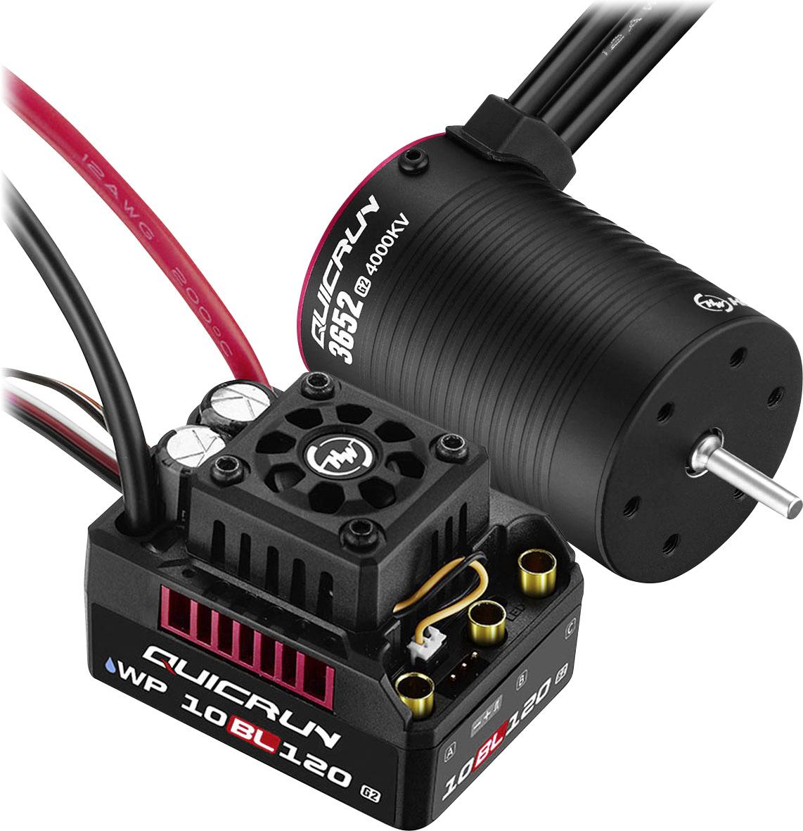 Hobbywing Combo WP10BL120G2 mit 3652SL-4000KV-G2 38030208 Kit moteur pour modèle réduit de voiture brushless 1:10