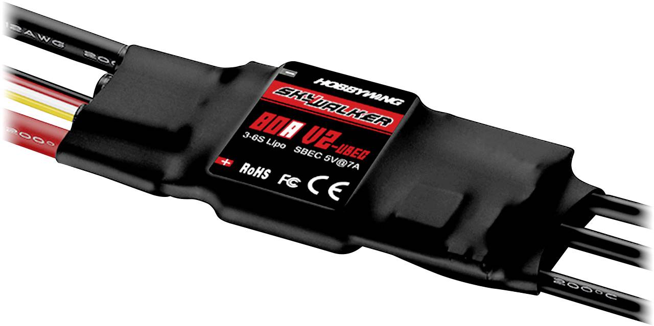 Hobbywing Skywalker V2 80A Régulateur brushless pour avion Charge admissible (max.): 100 A