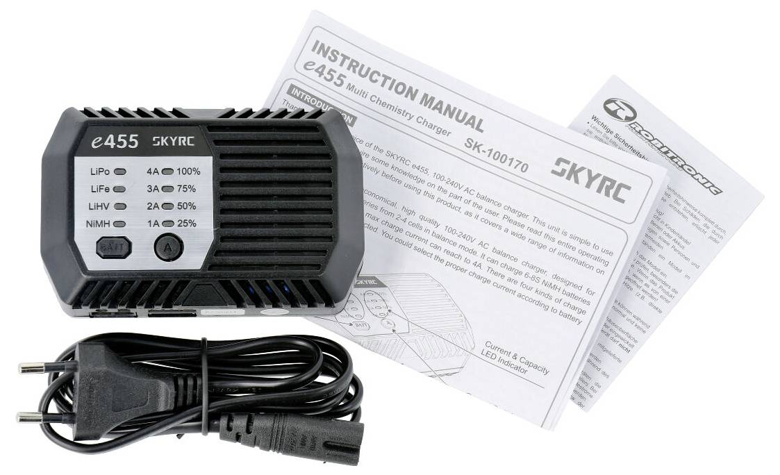 SKYRC e455 AC Chargeur de modélisme 4 A Li-ion, Li-polymère, NiMH