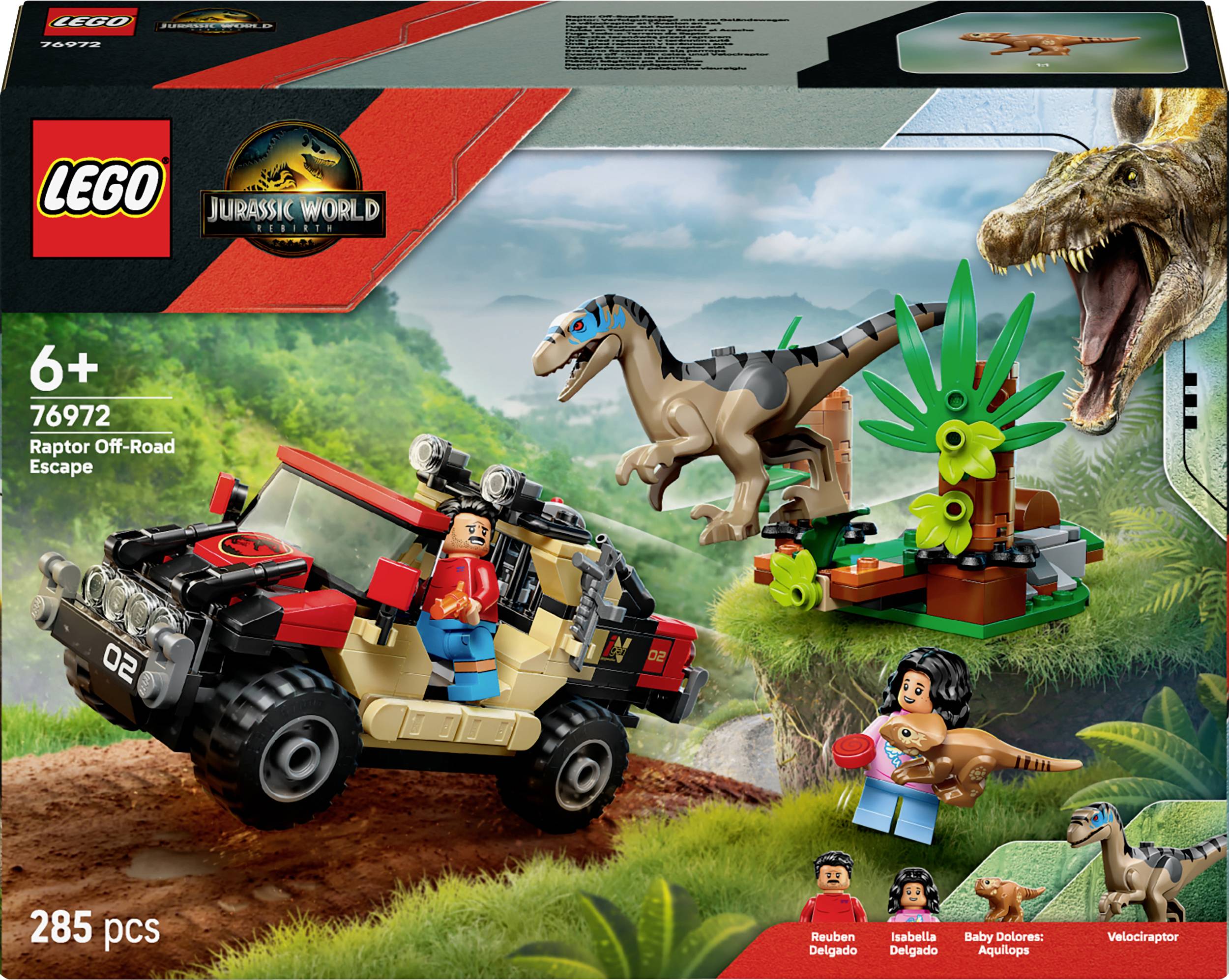 76972 LEGO® JURASSIC WORLD™ Raptor : poursuite avec le véhicule tout-terrain