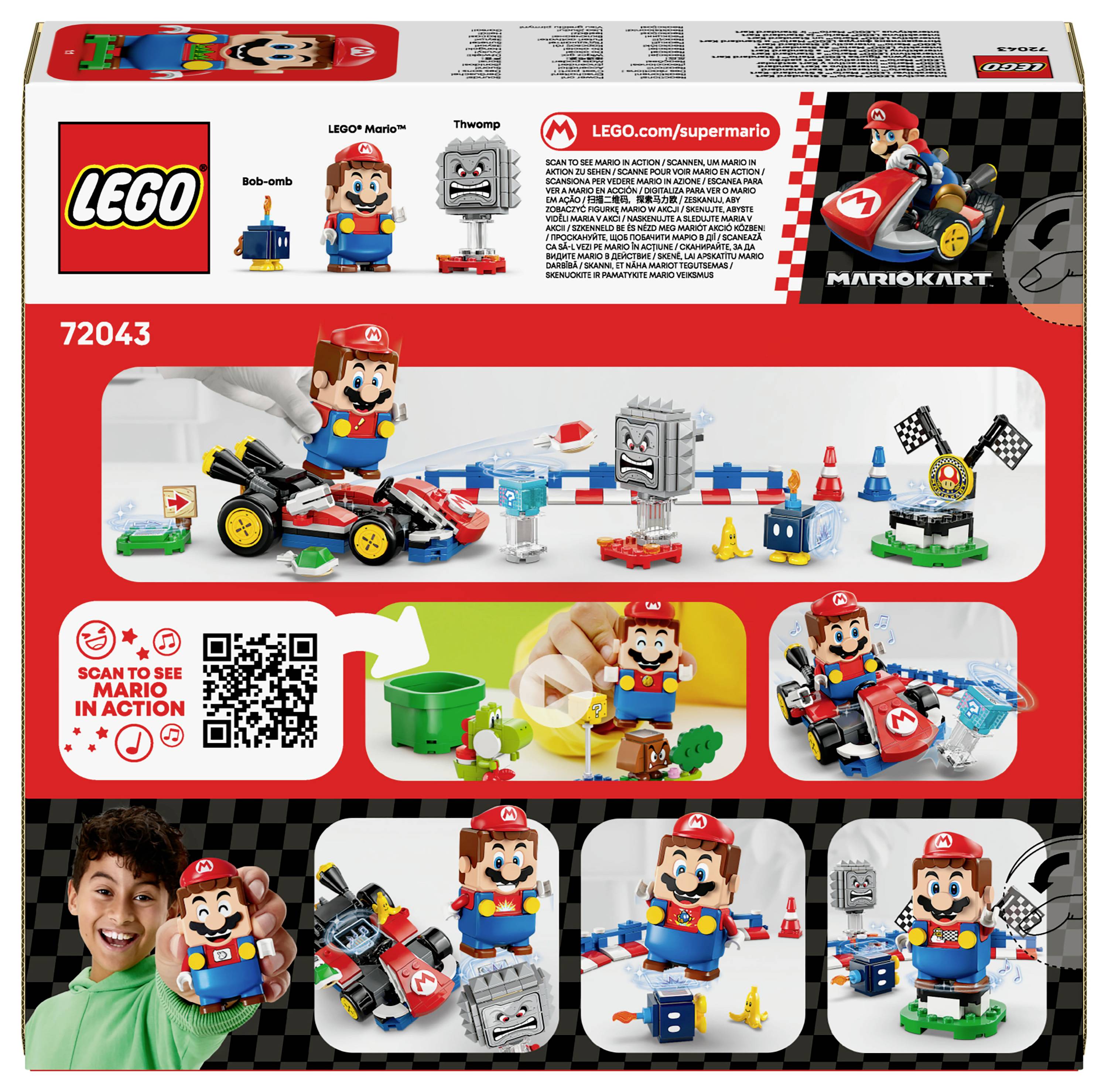 72043 LEGO® Super Mario™ Mario Kart™ – LEGO® Mario™ interactif et kart standard