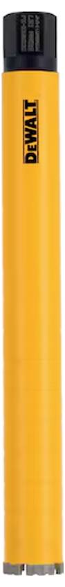 Foret long, cylindrique, jaune avec un embout noir, marqué 'DEWALT'. Utilisé pour le perçage précis dans le béton ou la maçonnerie.