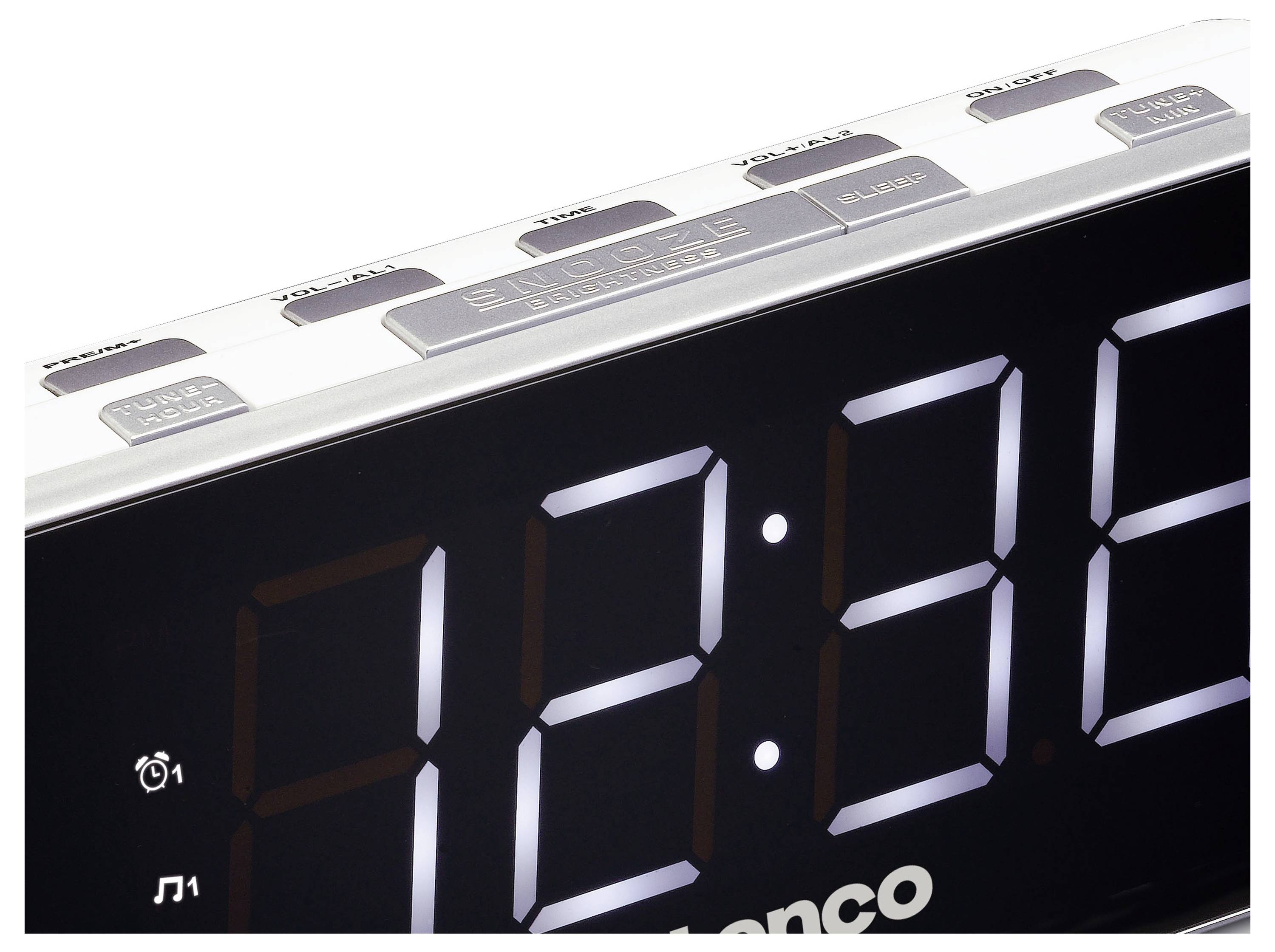 Lenco CR-18 Radio-réveil blanc