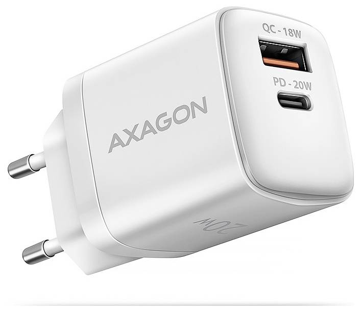 AXAGON ACU-PQ20W wall charger QC3.0/AFC/FCP + PD type-C, 20 W - weiß Système de charge et de rangement