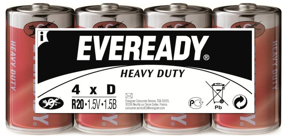 Eveready SHD Pile LR20 (D) carbone-zinc (saline) 1.5 V 4 pc(s)