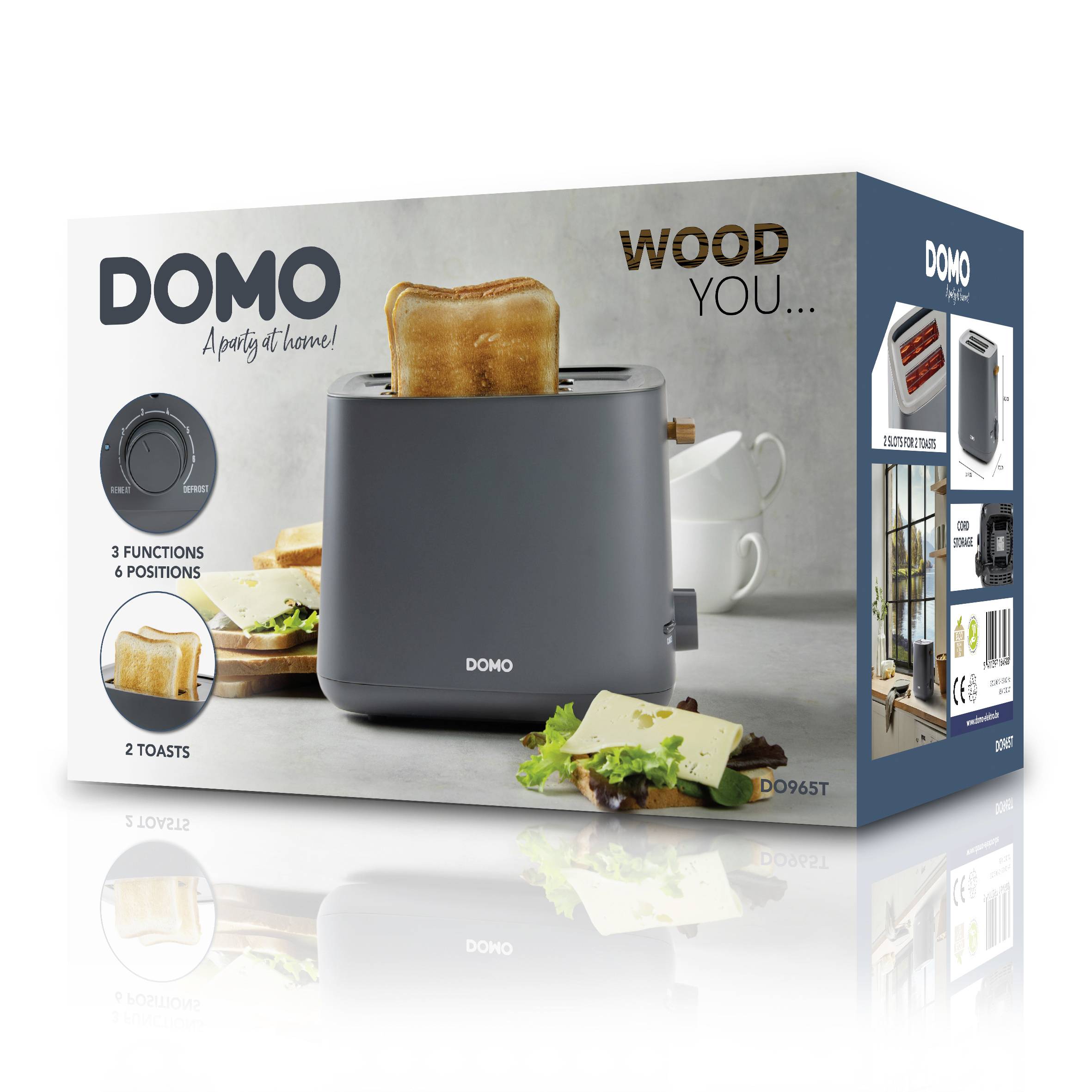 DOMO TOASTER 'Wood You' - für 2 Toasts Grille-pain