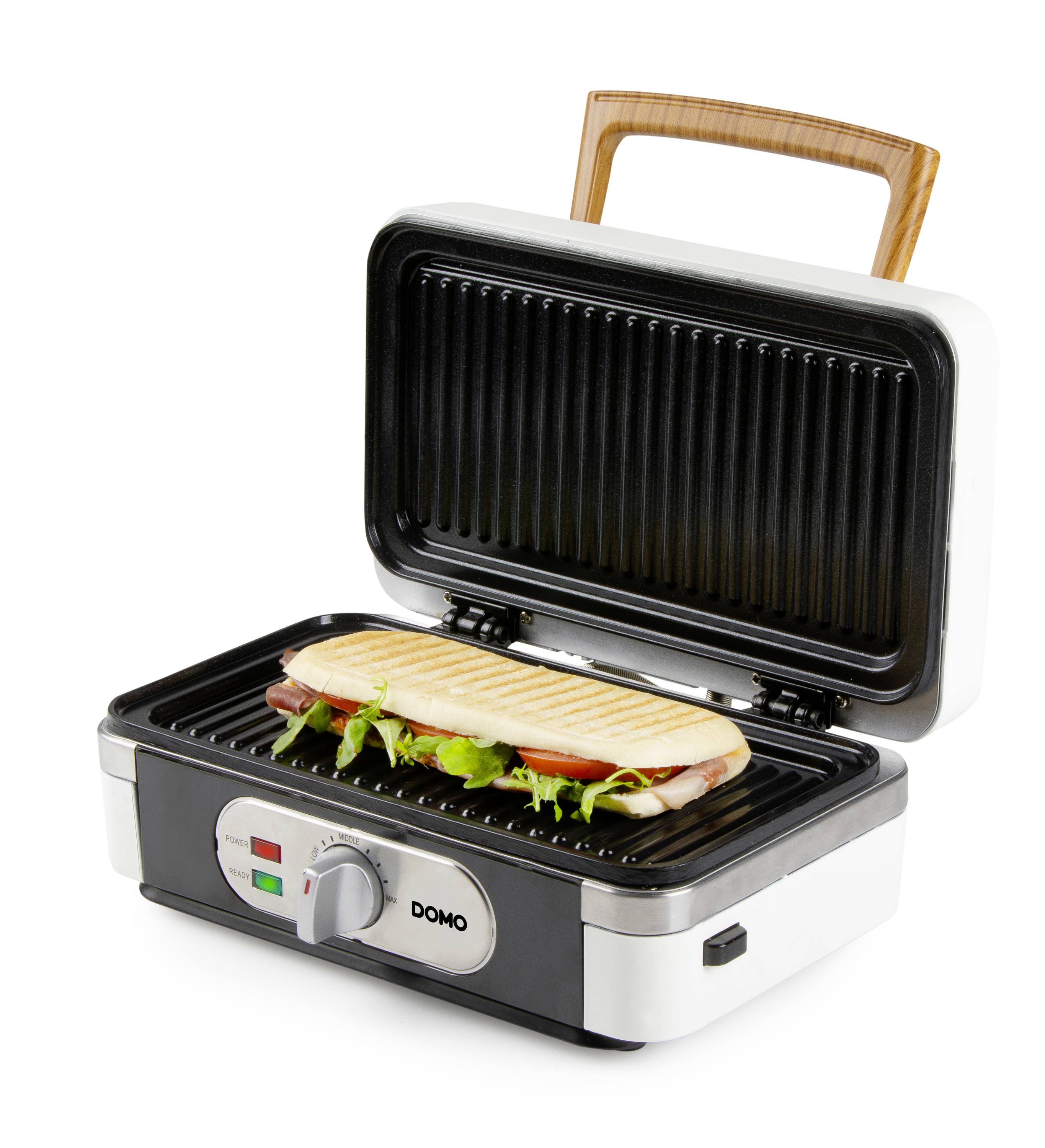 DOMO SANDWICH-WAFFEL-GRILL 3-IN-1 POWDER WHITE Machine à croque-monsieur blanc